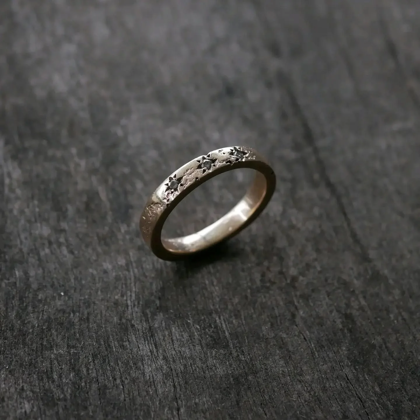 Medieval modern ✨✨✨ Aster ring now available online, solid 9k yellow gold, star set with  3 natural diamonds. 

Each ring is individually sandcast and will have its own surface variations and story to tell, perfect on its own or stacked with other ri