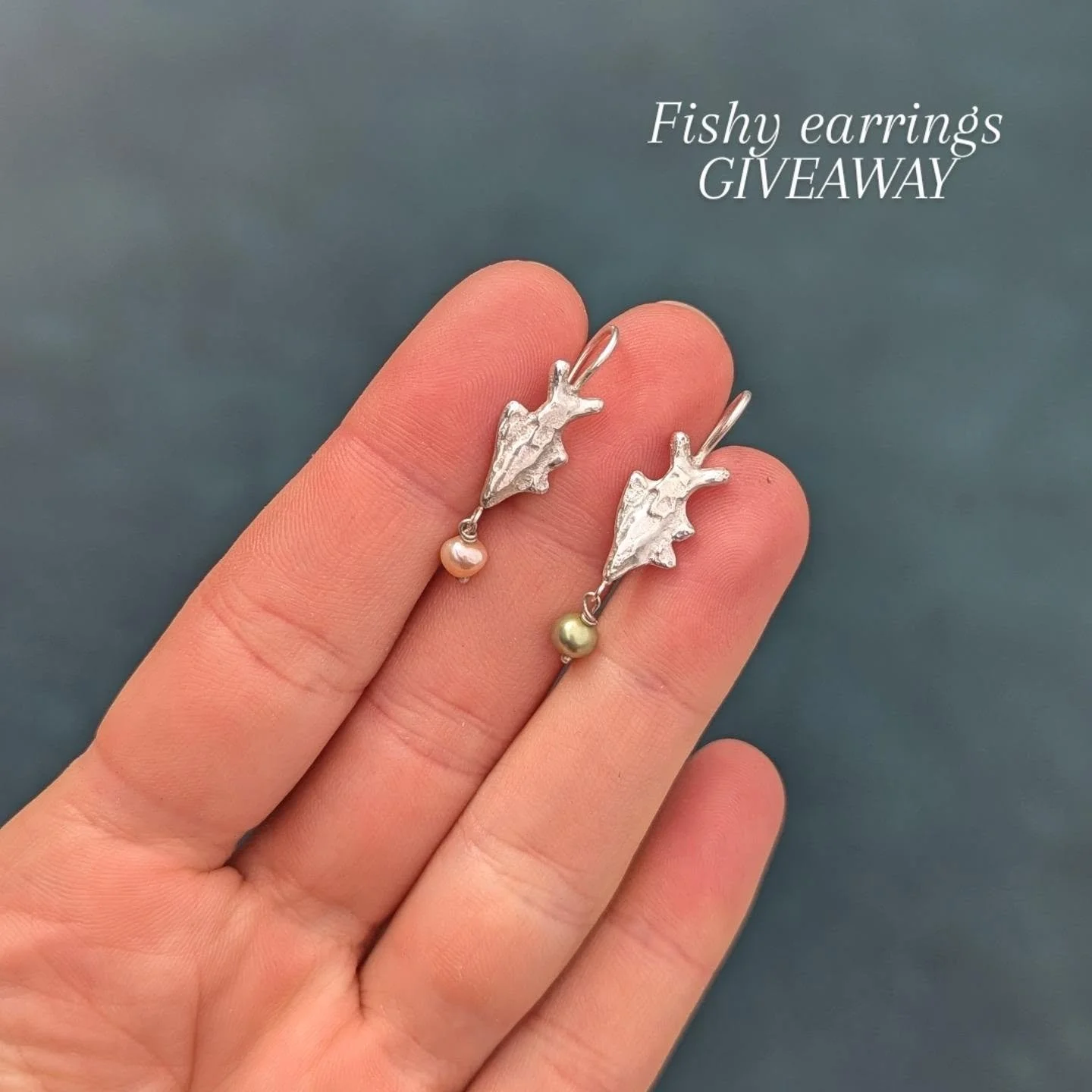 NEW collection coming soon! Sneaky lil giveaway now ! 
I'm giving away ! One pair of fishy earrings in each colourway ( coral + olive) to two lucky winners 😇😇

The last few weeks I've been obsessively making fish amulets in an attempt to combine my