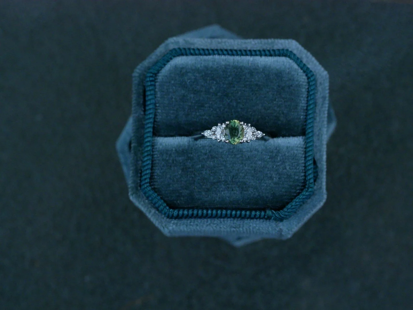 Something a tad more ~~ traditional~ within the engagement ring world. An incredible Australian parti sapphire with diamonds, cad by Ed ()