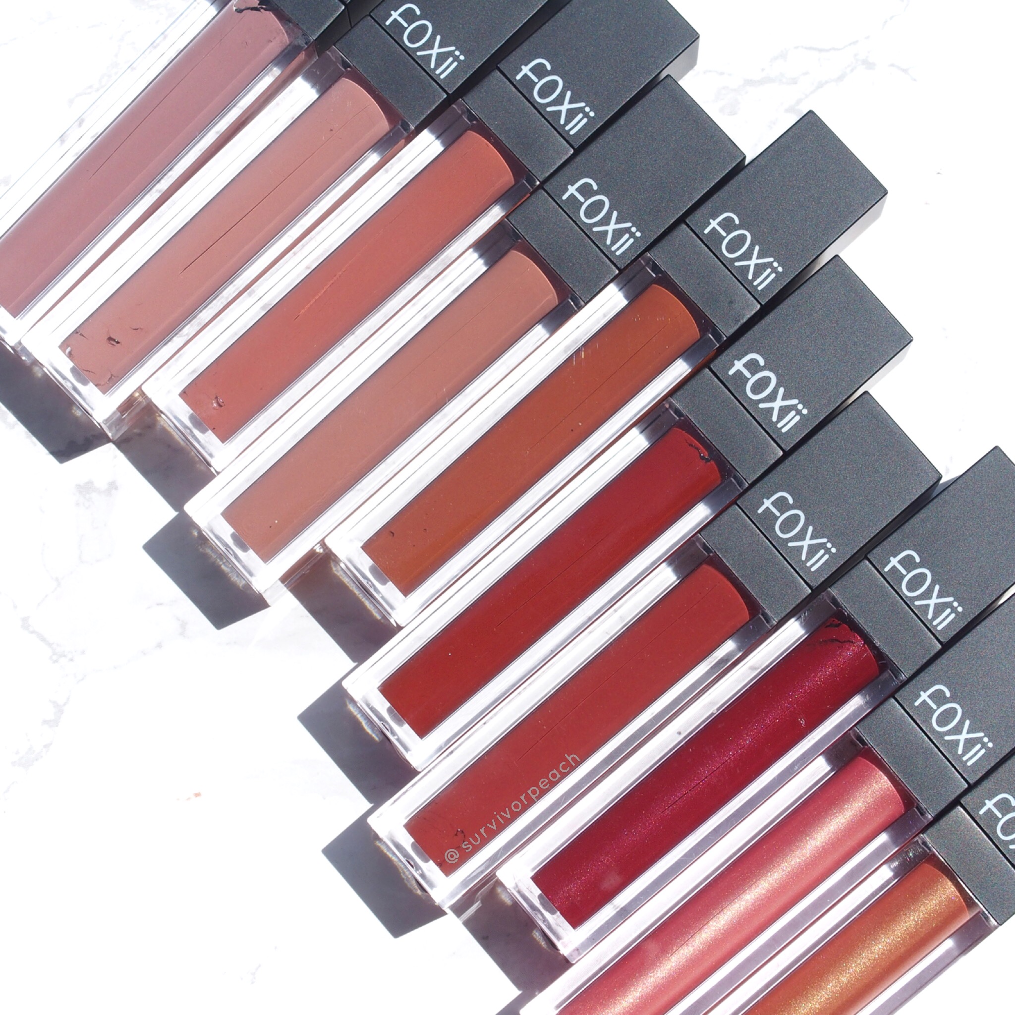 Foxii Bangkok Liquid Lipsticks swatches 