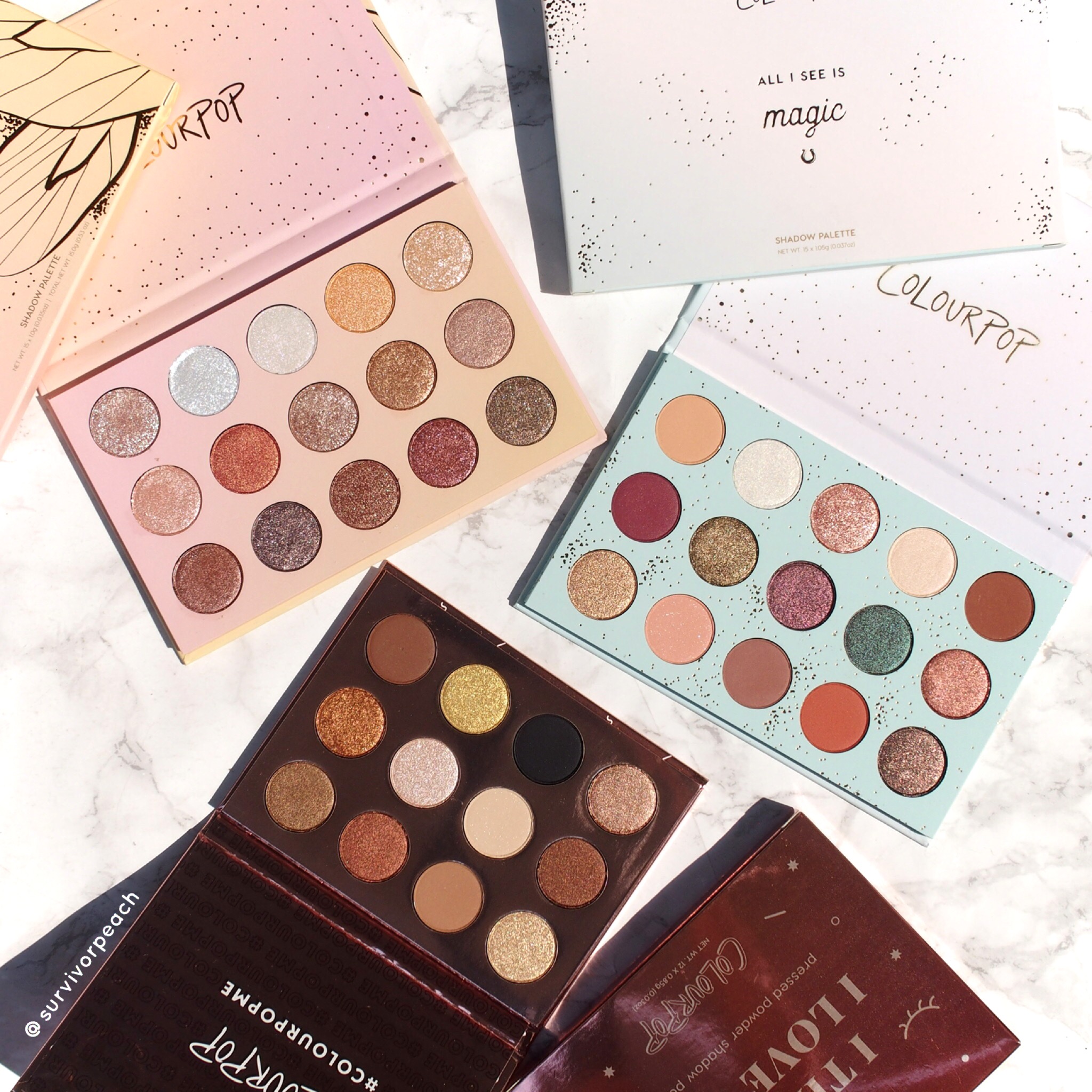 Colourpop eyeshadow palettes! 