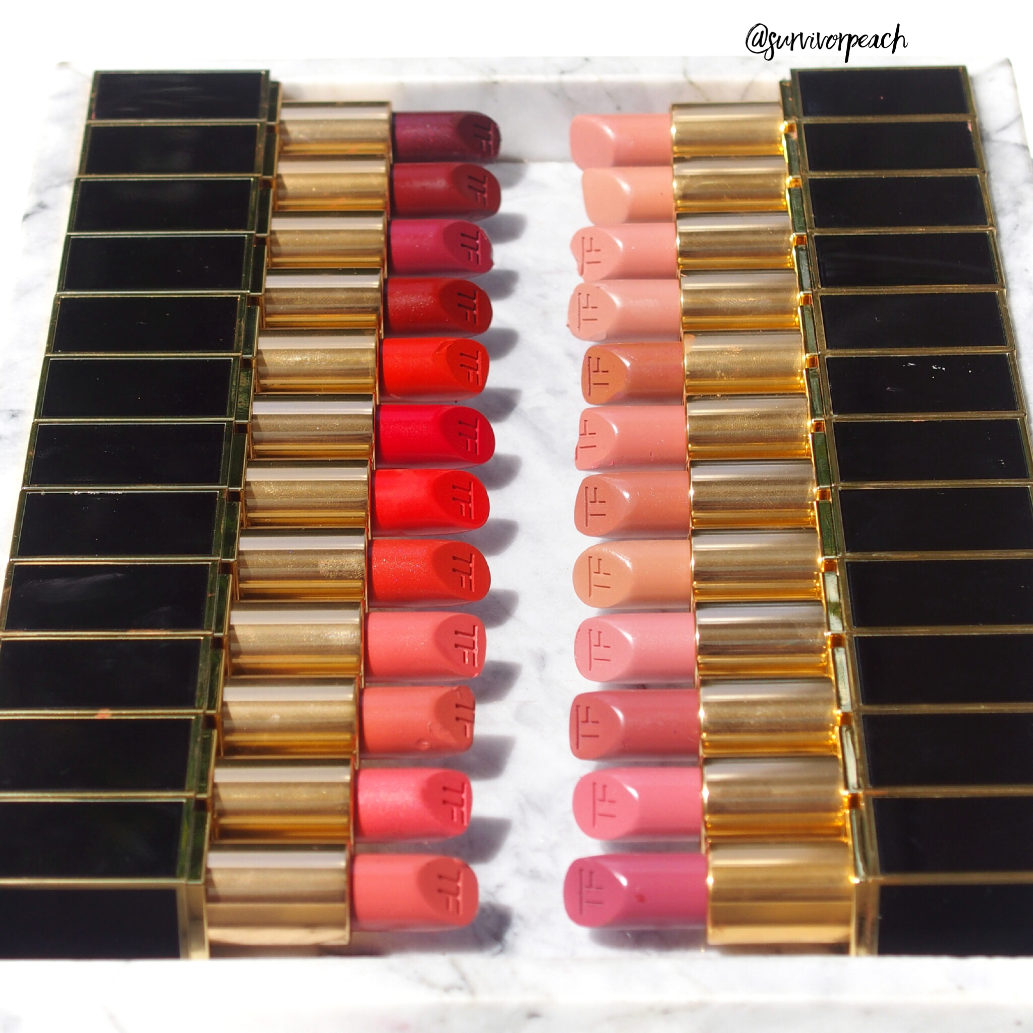 Swatches of all my Tom Ford Lipsticks Creams, Mattes, Girls and Boys