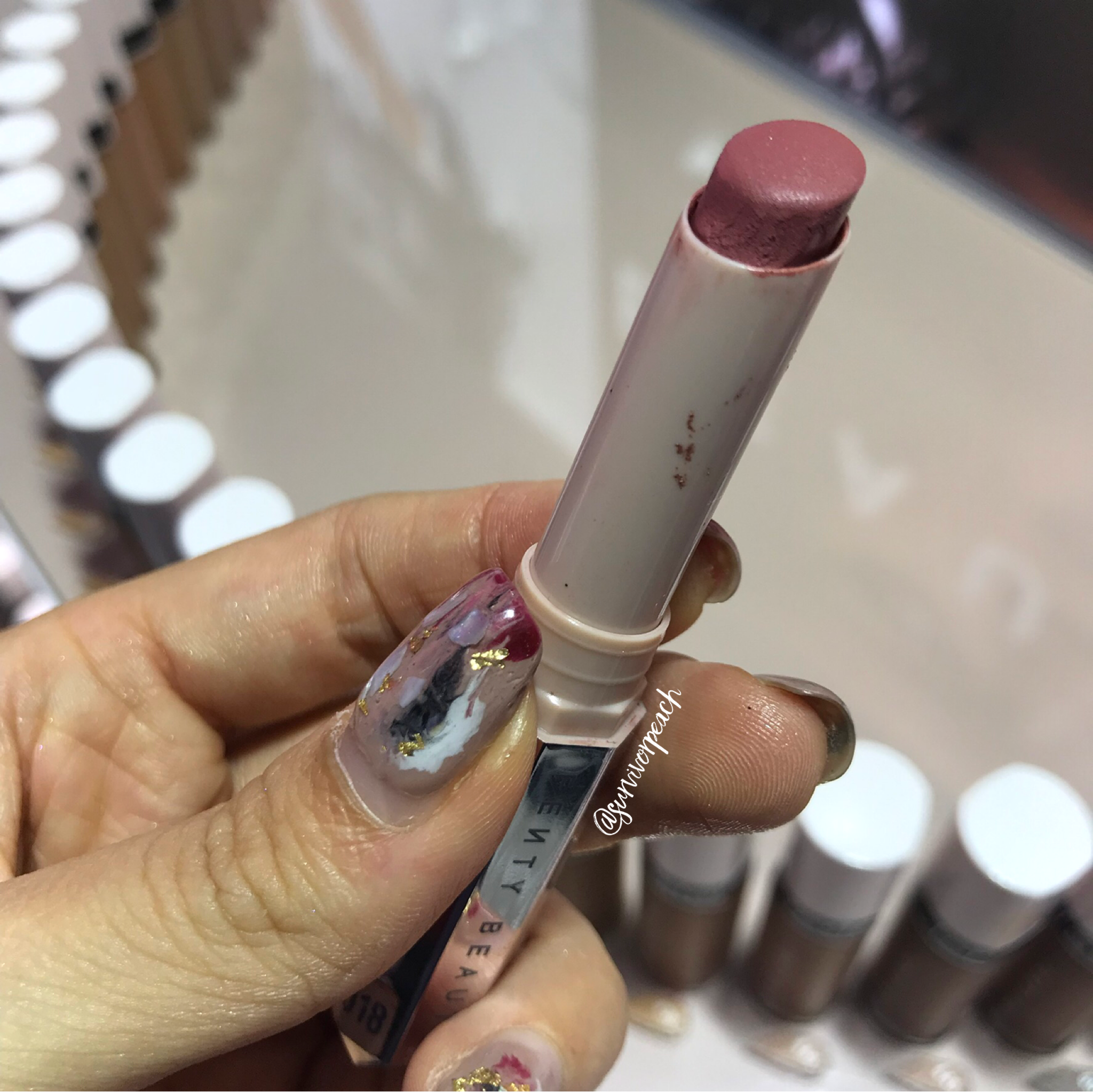 Fenty Beauty Mattemoiselle Plush Matte Lipstick shade extensions + Gloss  Bomb Swatches — Survivorpeach
