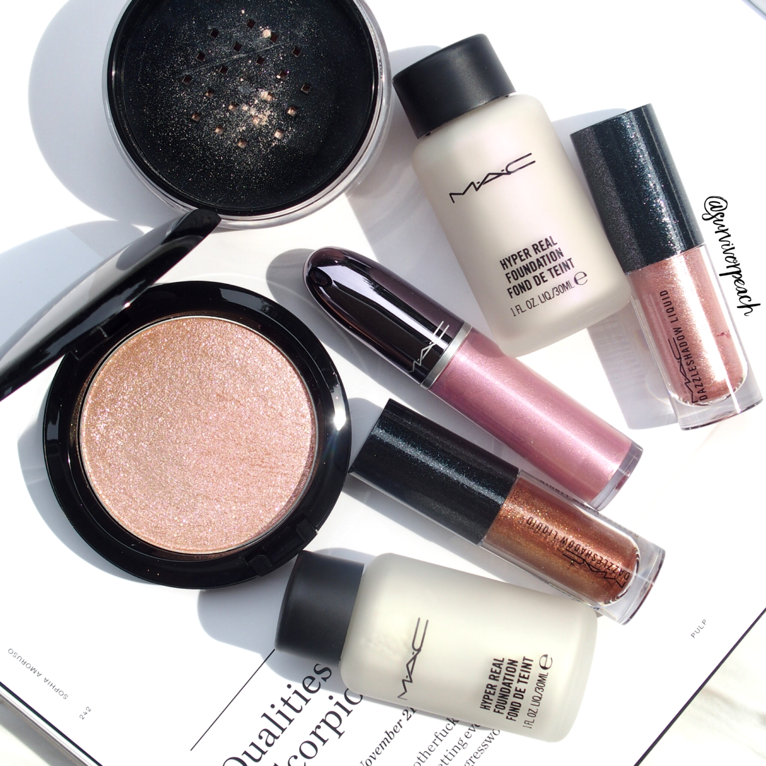 MAC Supreme Beam + Dazzle Collection swatches 