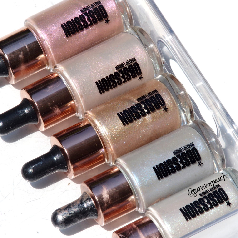 My Latest Liquid Highlighter haul: Obsession London Liquid Illuminators review and swatches