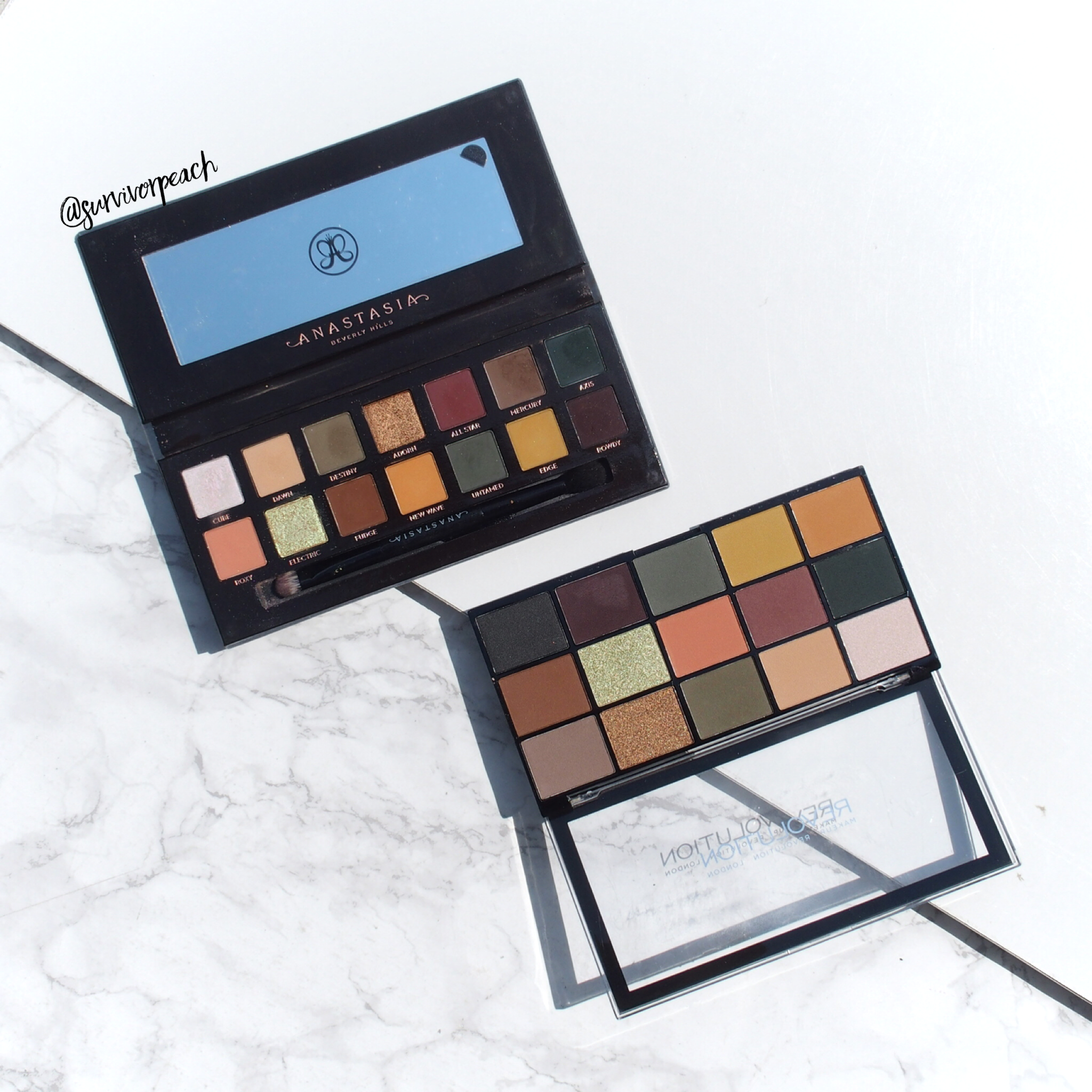 Revolution Re-loaded palette Iconic Division &amp; Anastasia Subculture palette swatches and comparisons