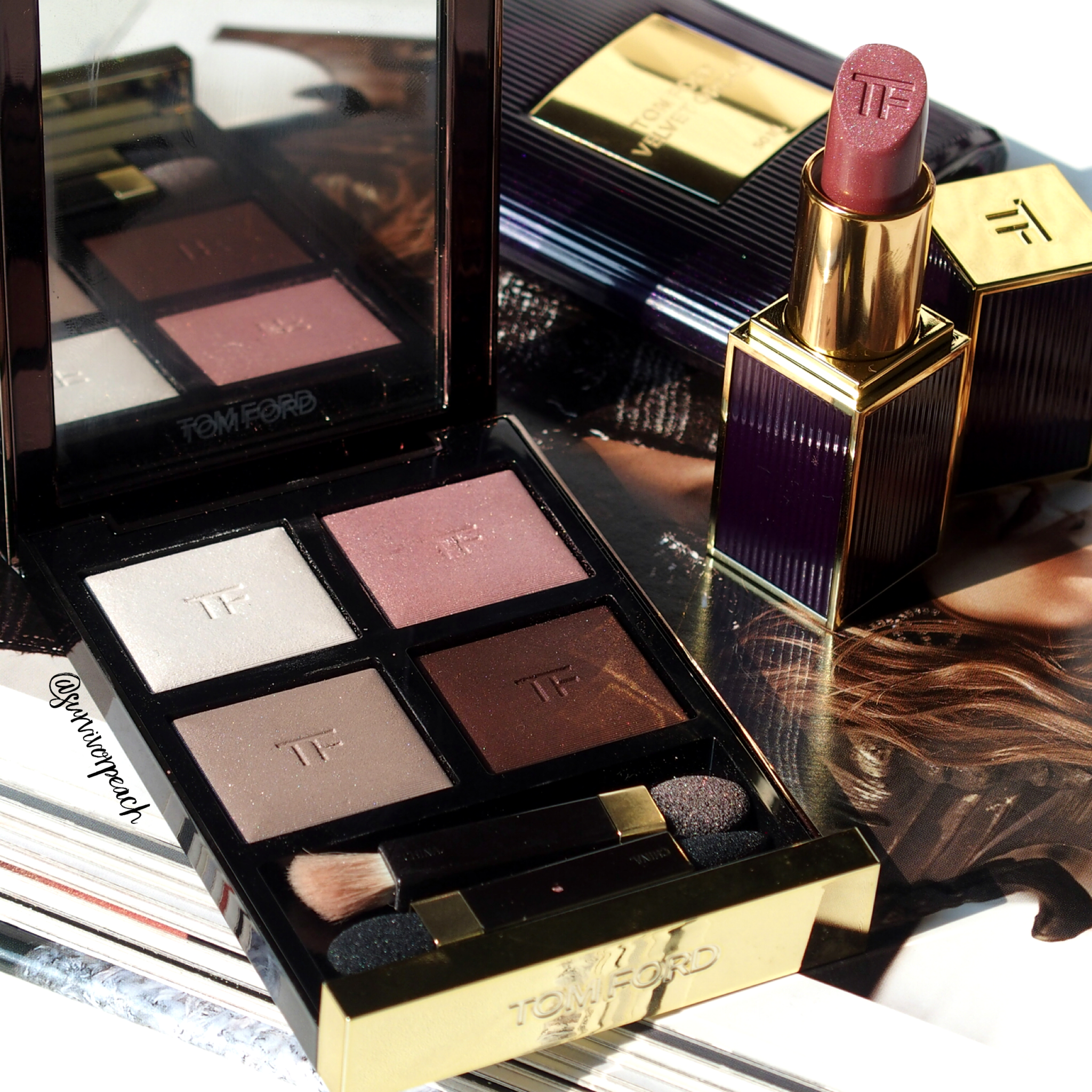 Tomford Velvet Orchid Lipstick, Virgin Orchid Eyeshadow Quad