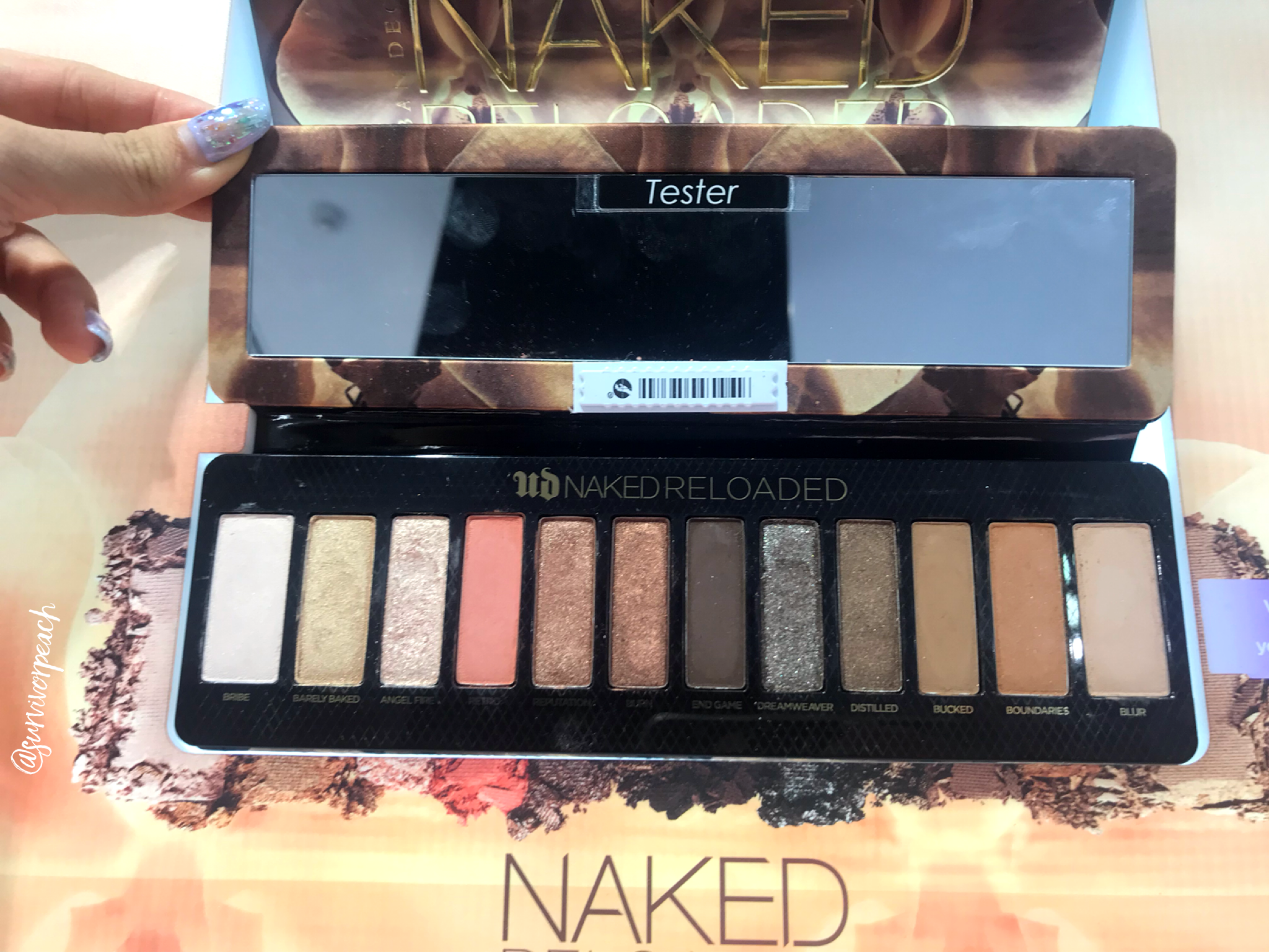 Urban Decay Naked Reloaded Palette swatches 