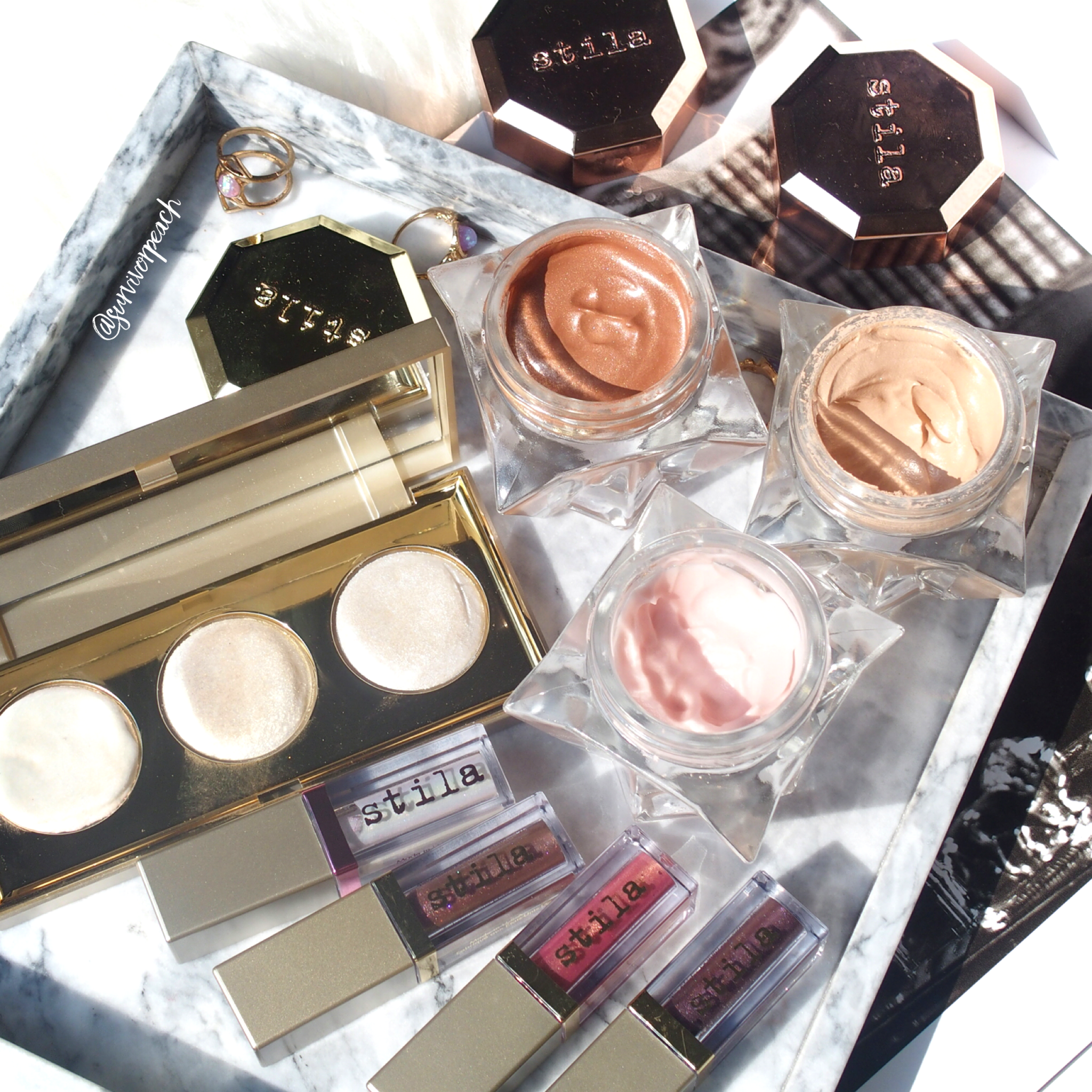 Stila Lingerie Soufflé Skin Perfecting Color and Perfecting Primers + Little White Lies Heavenly Highlighting Palette