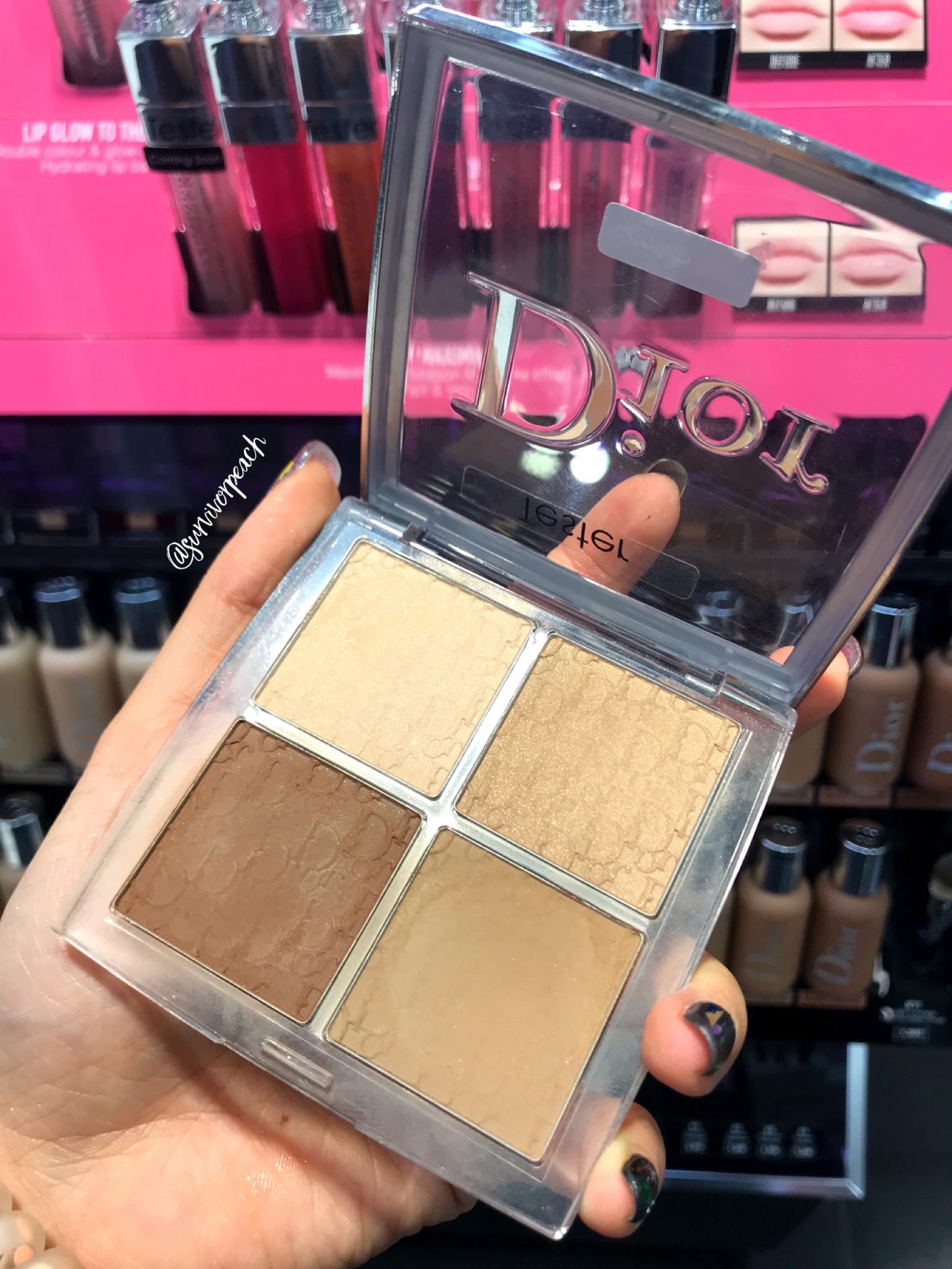 Dior Backstage Contour palette and Eyeshadow Palette swatches