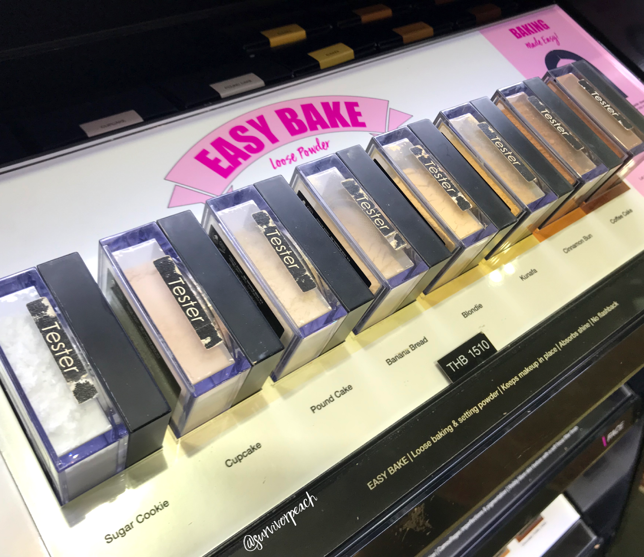 Huda Beauty Easy Bake Powder: Baking Powder swatches