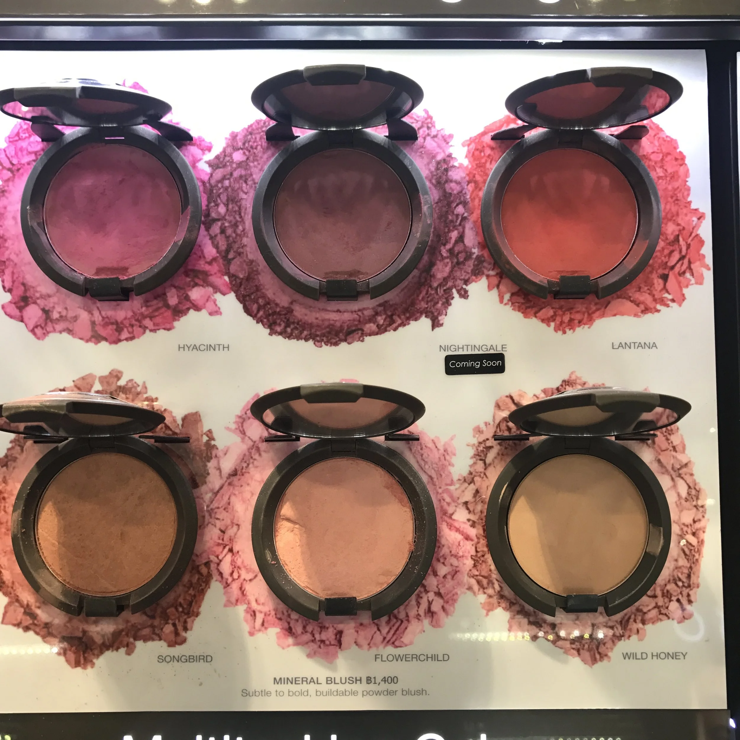 Becca Mineral Blush swatches.