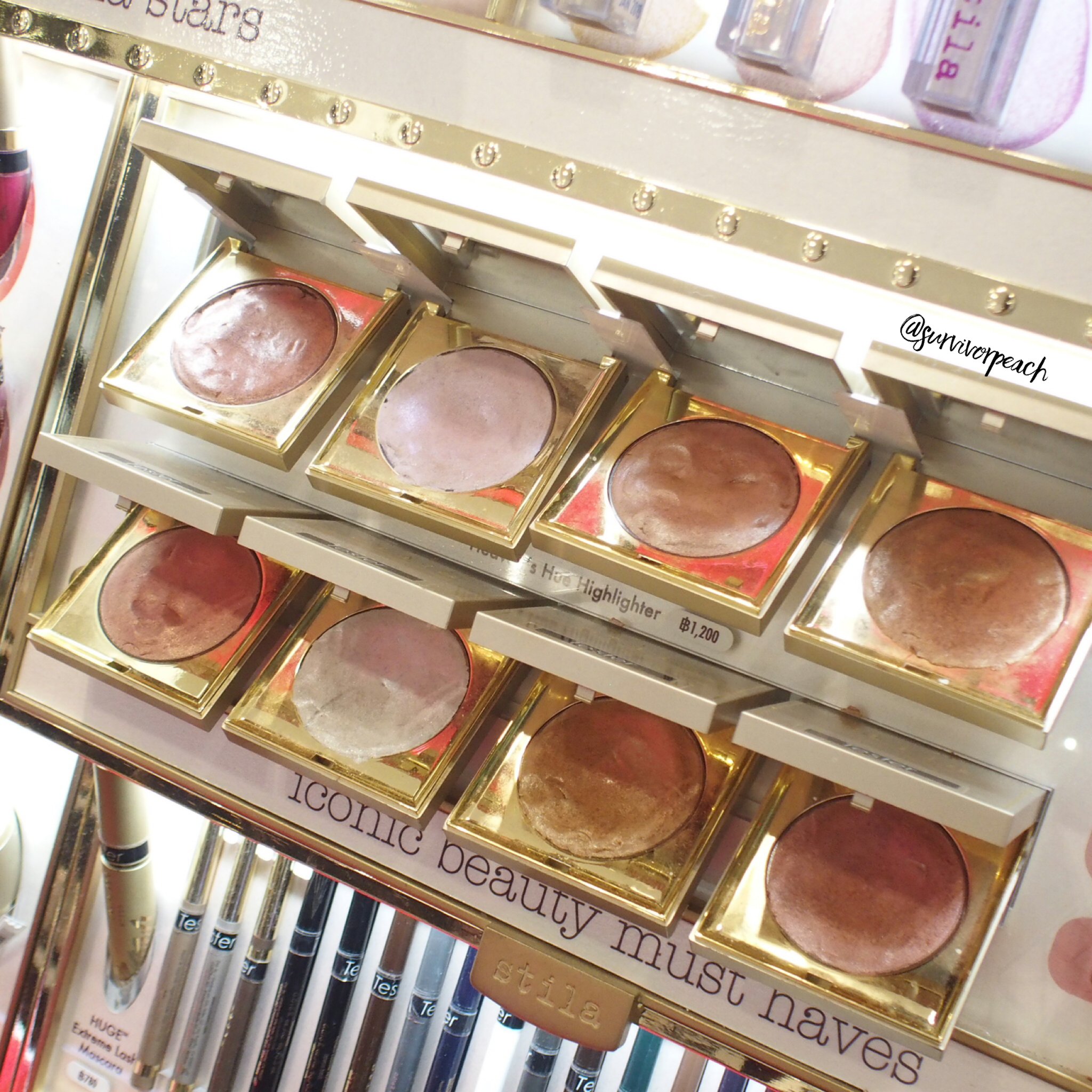 Stila Heavenly Hue Highlighters swatches 