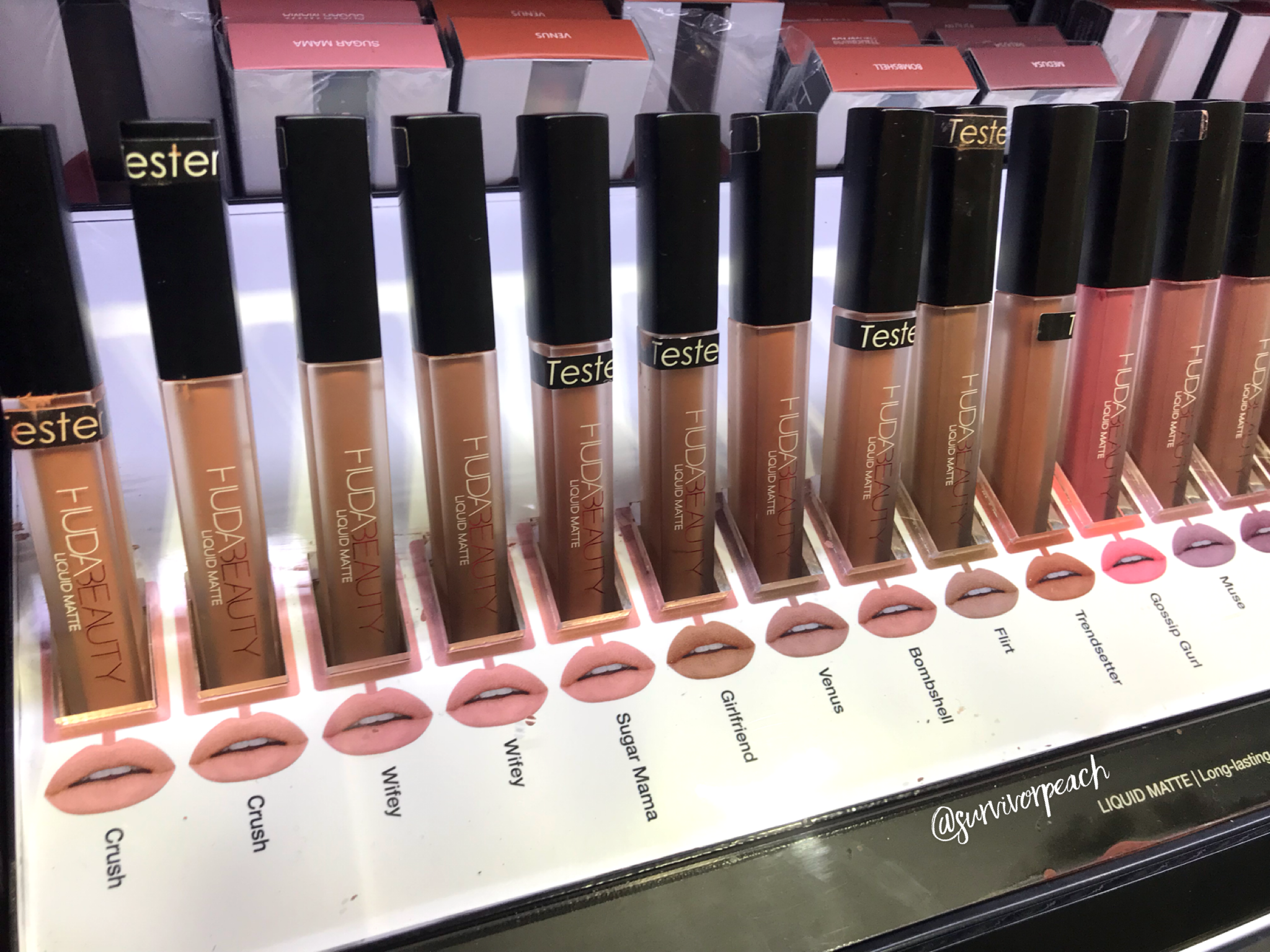 sturen geïrriteerd raken Nebu Huda Beauty Liquid Matte Lipstick swatches of all shades — Survivorpeach