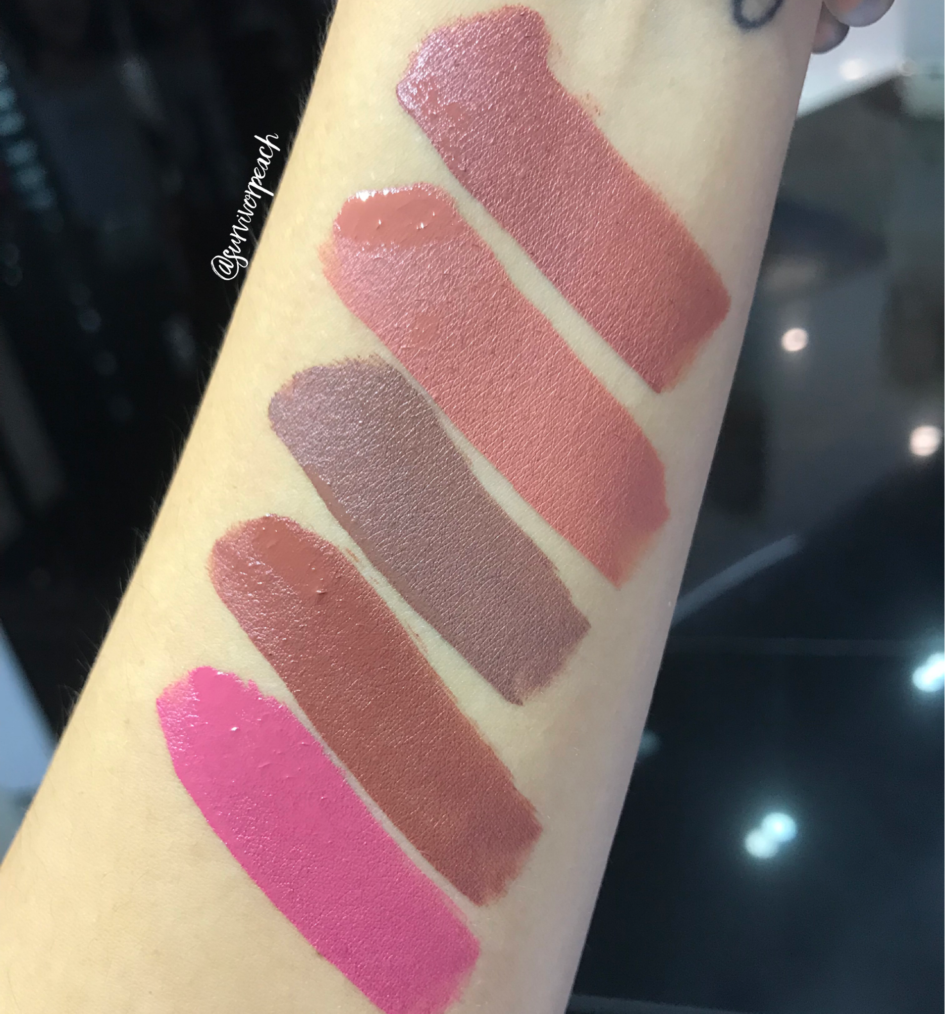 Scharnier Verzorger In zoomen Huda Beauty Liquid Matte Lipstick swatches of all shades — Survivorpeach