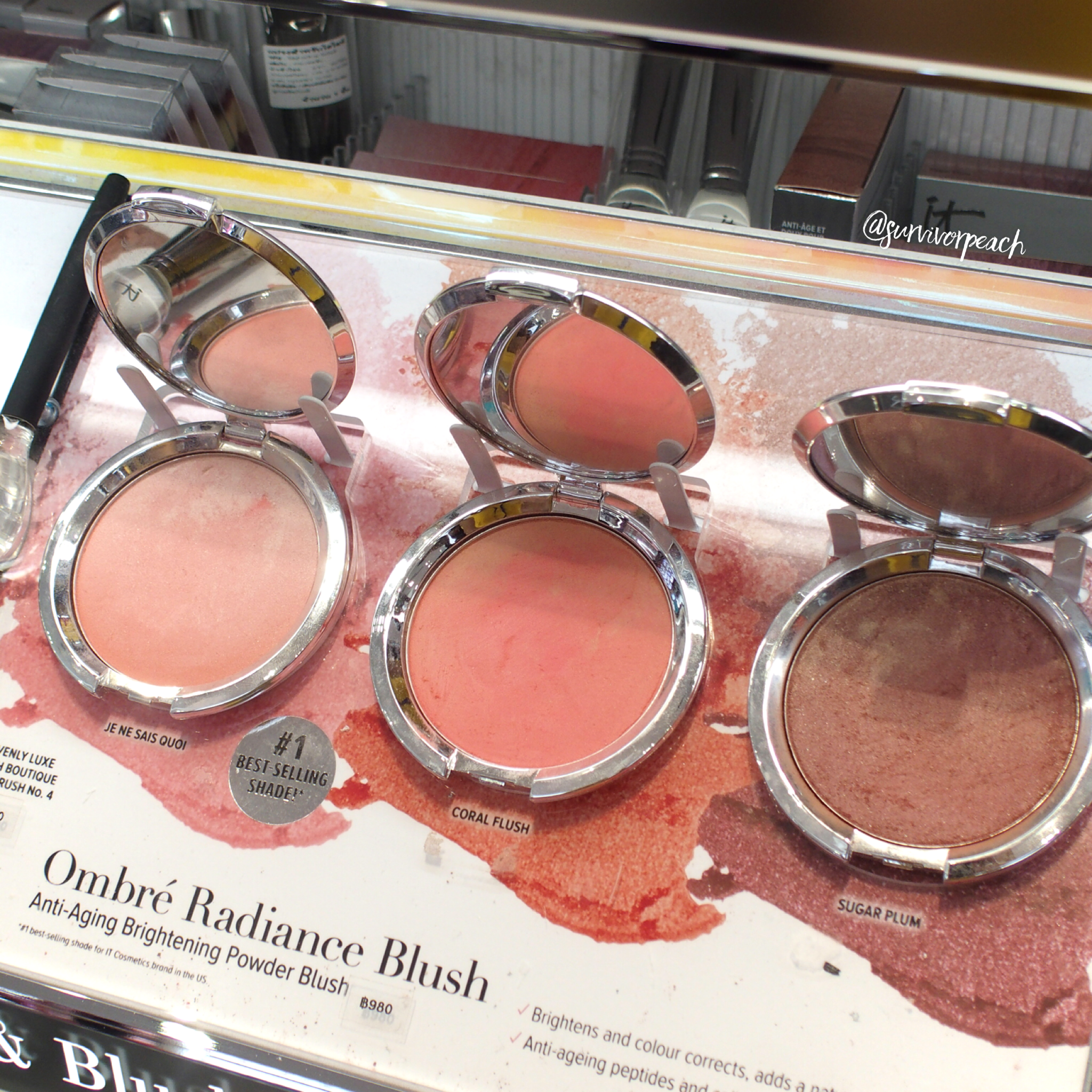 It cosmetics Ombré Radiance Blush &amp; Vitality Lip Flush swatches 