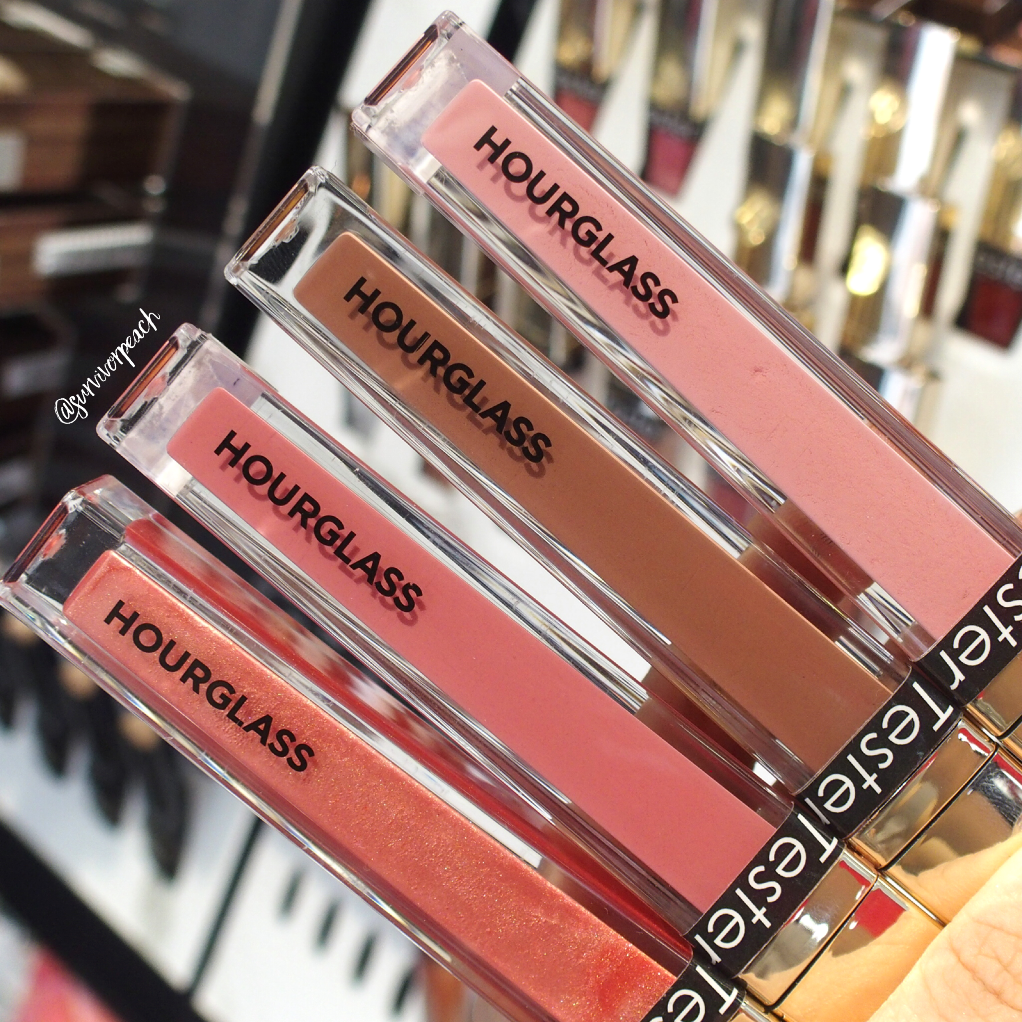 Hourglass Unreal High Shine Voluming Lipgloss Review and swatches