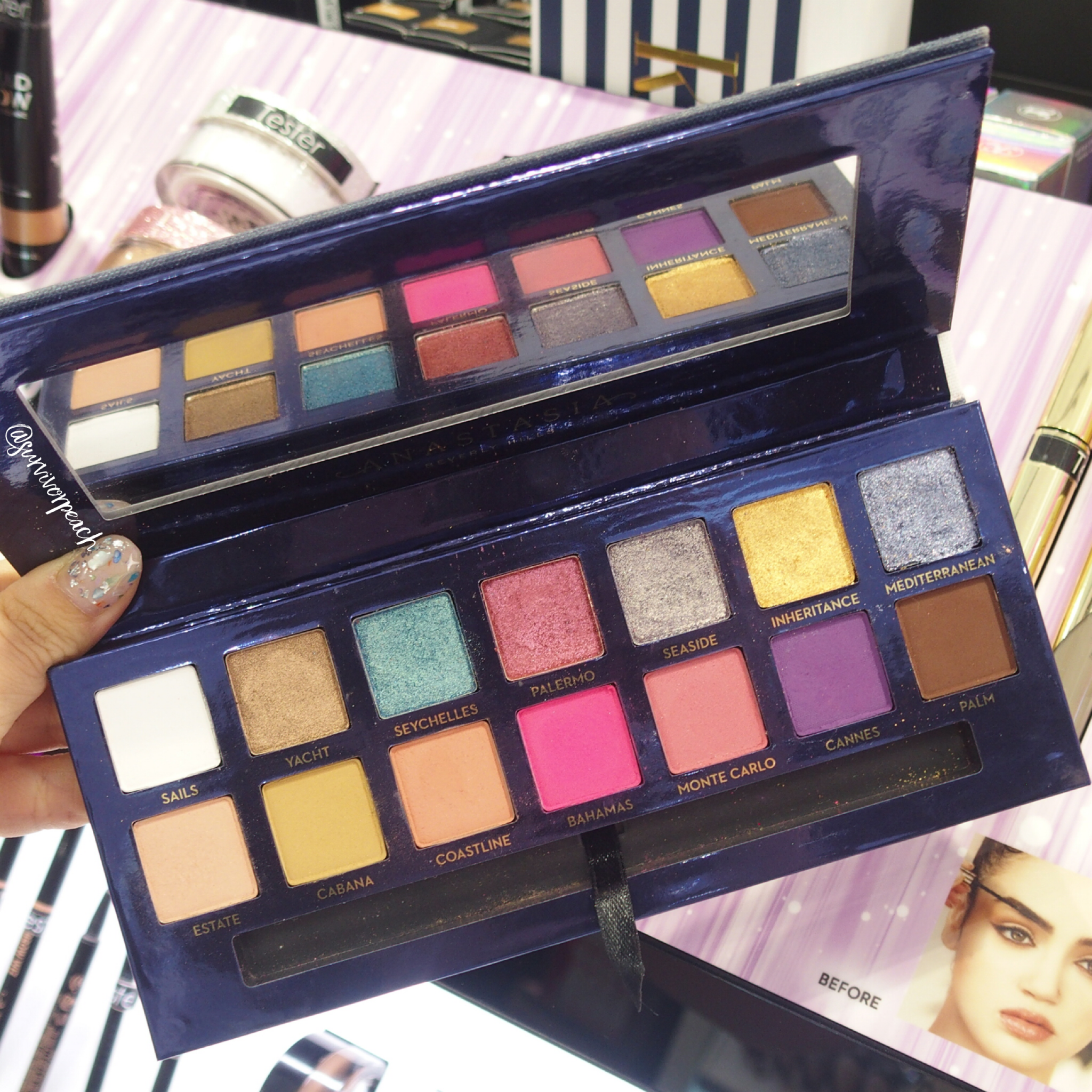 Anastasia Beverly Hills Riviera Palette Swatches 