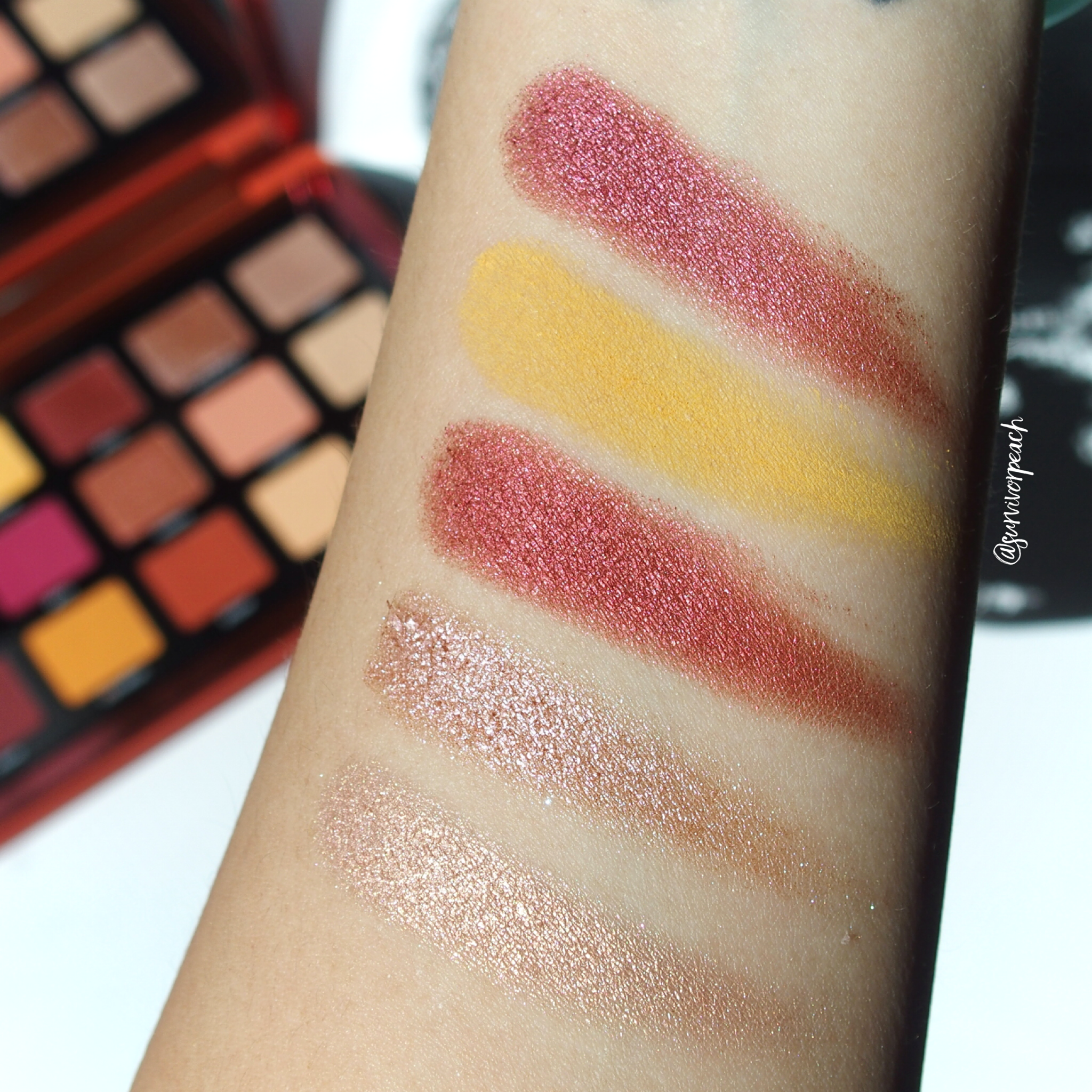 Natasha Denona Sunrise Palette swatches