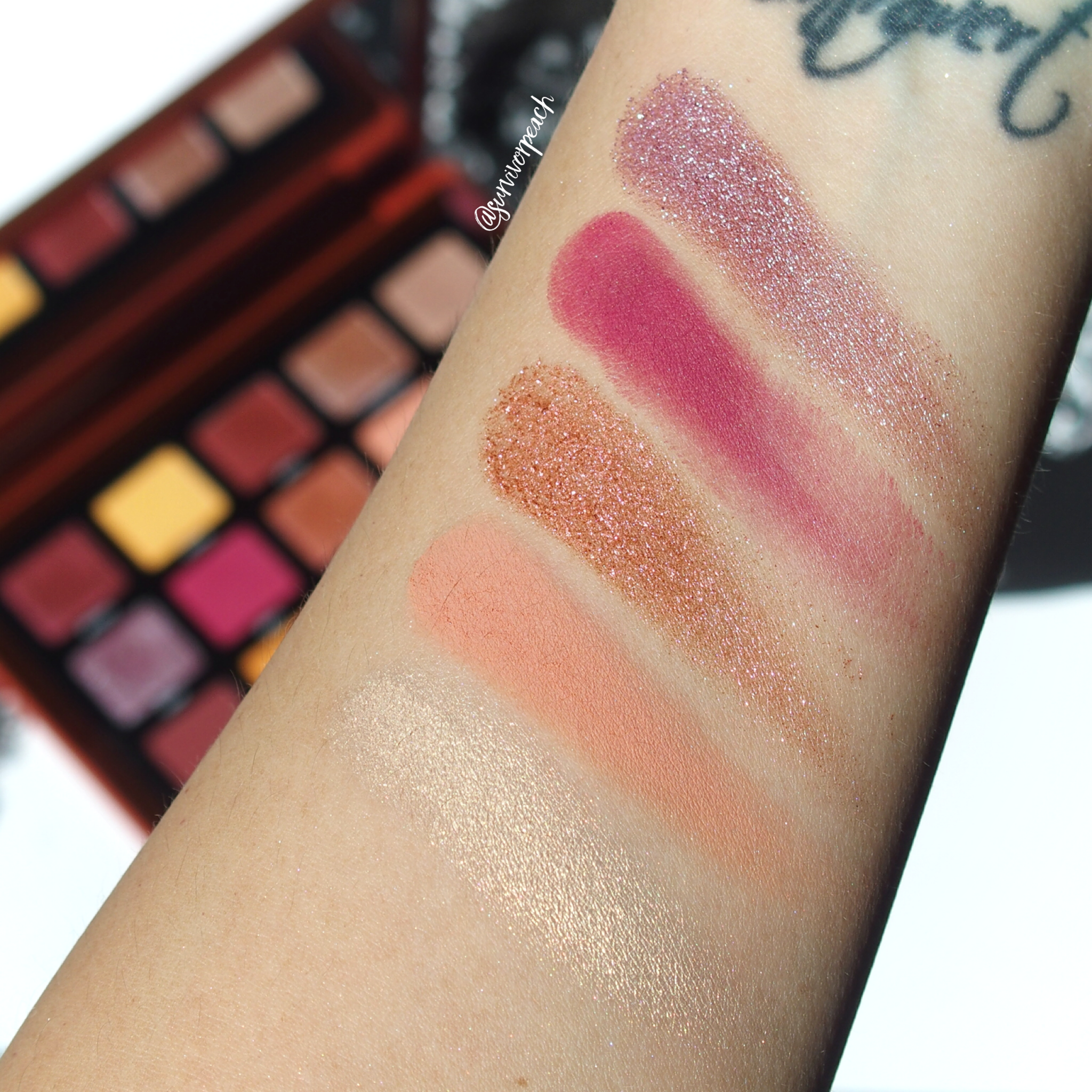 Natasha Denona Sunrise Palette swatches