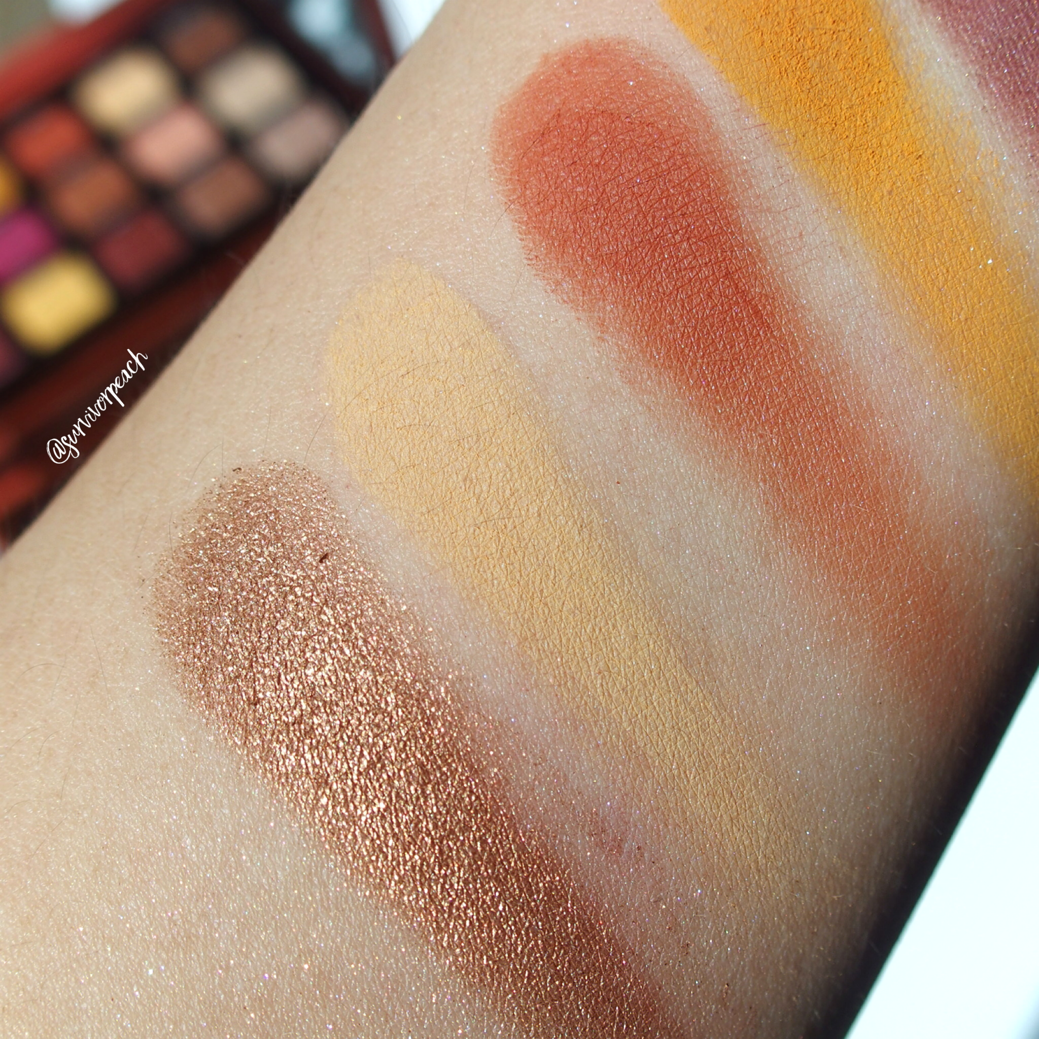 Natasha Denona Sunrise Palette swatches