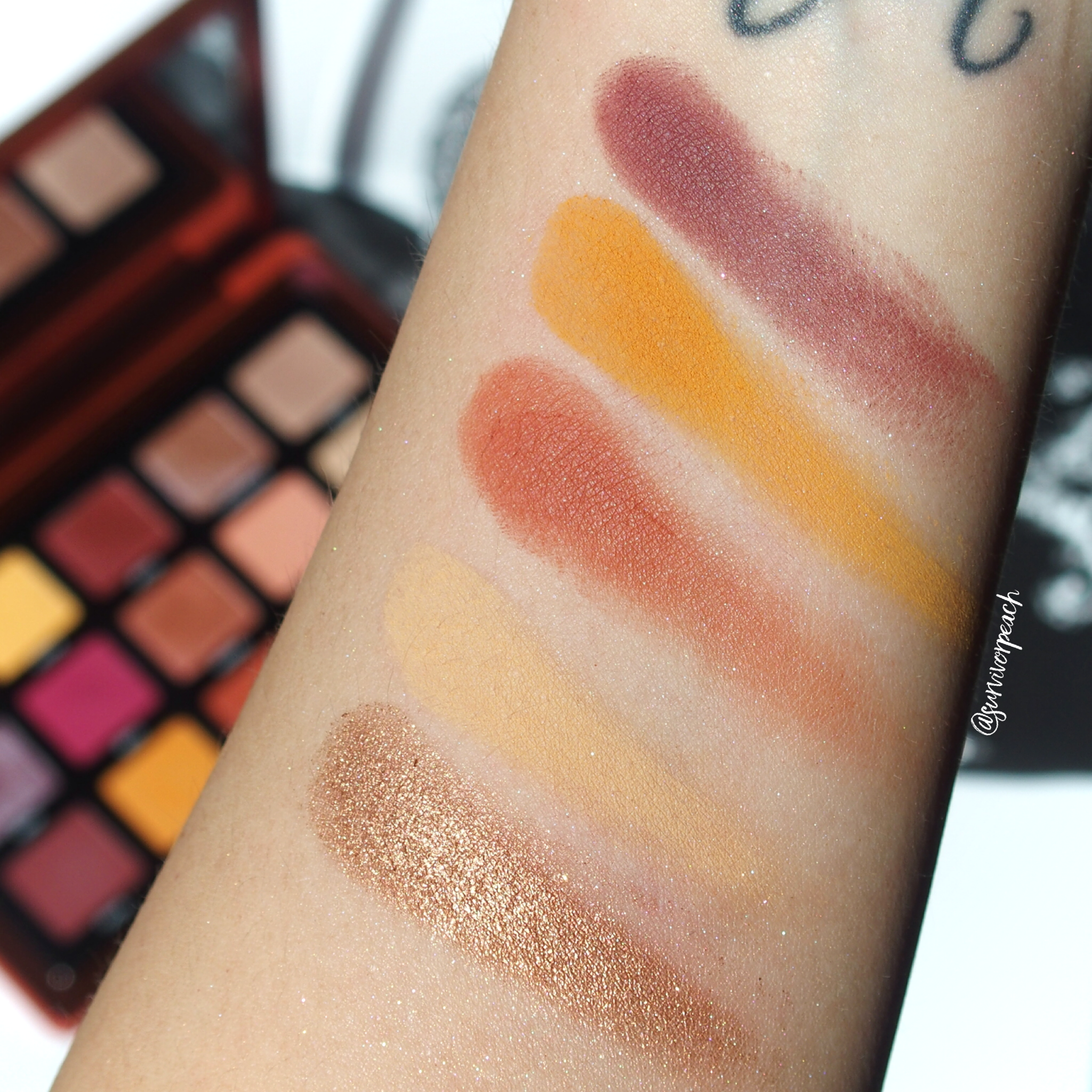 Natasha Denona Sunrise Palette swatches