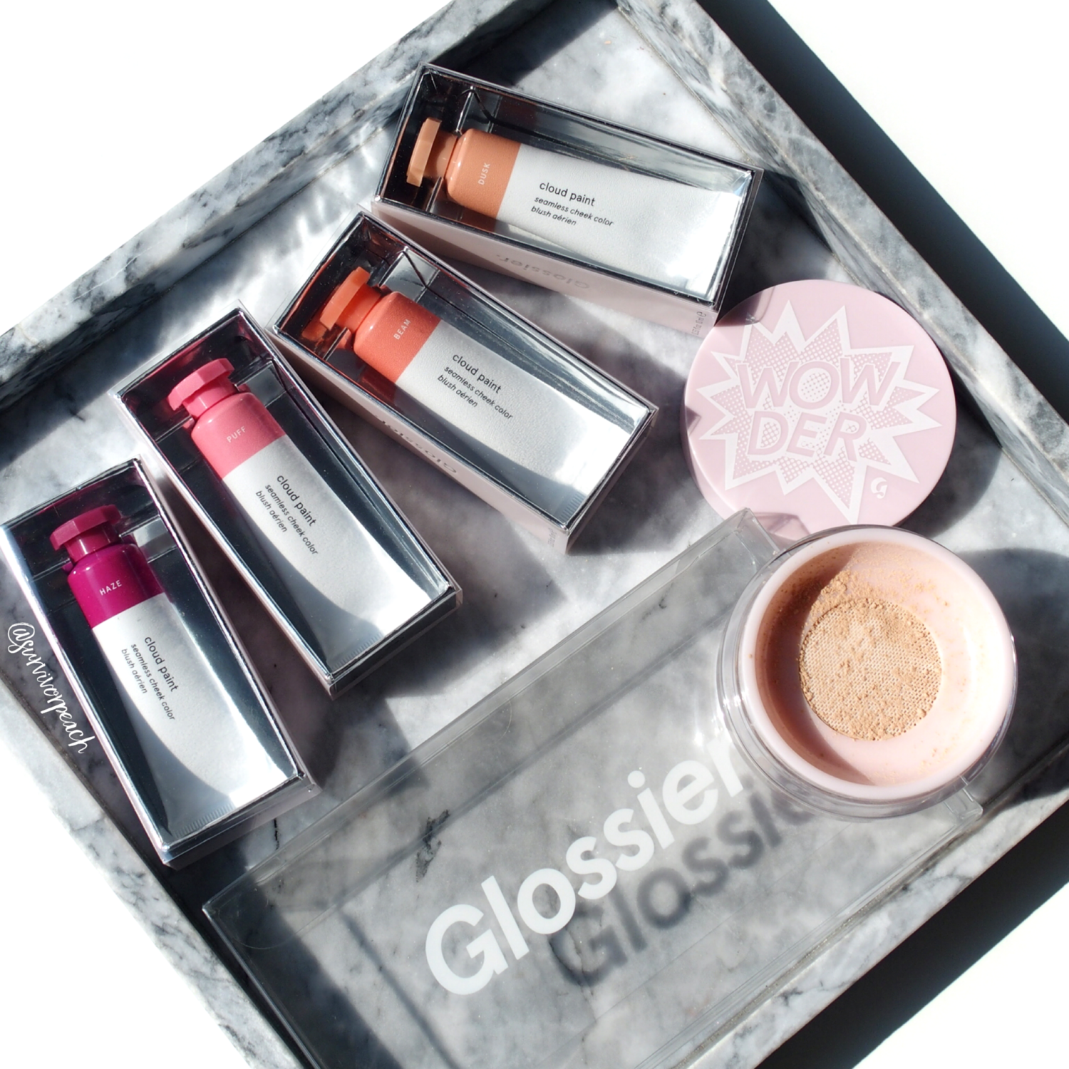 Glossier Cloud Paint + Wowder Powder review and swatches