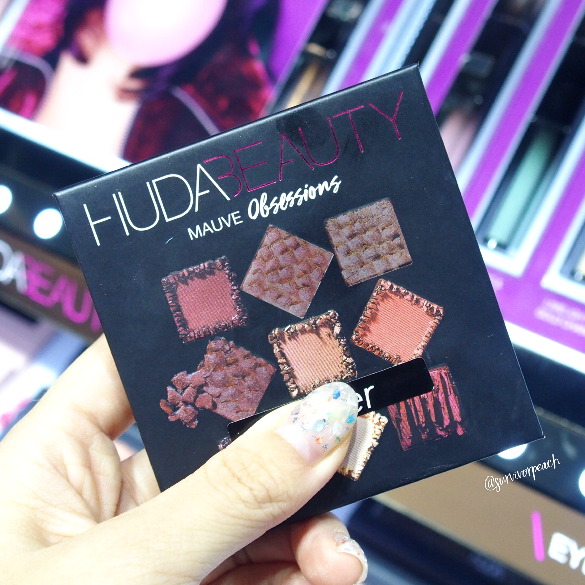 Huda Beauty Obsessions Palette swatches -Mauve Obsessions