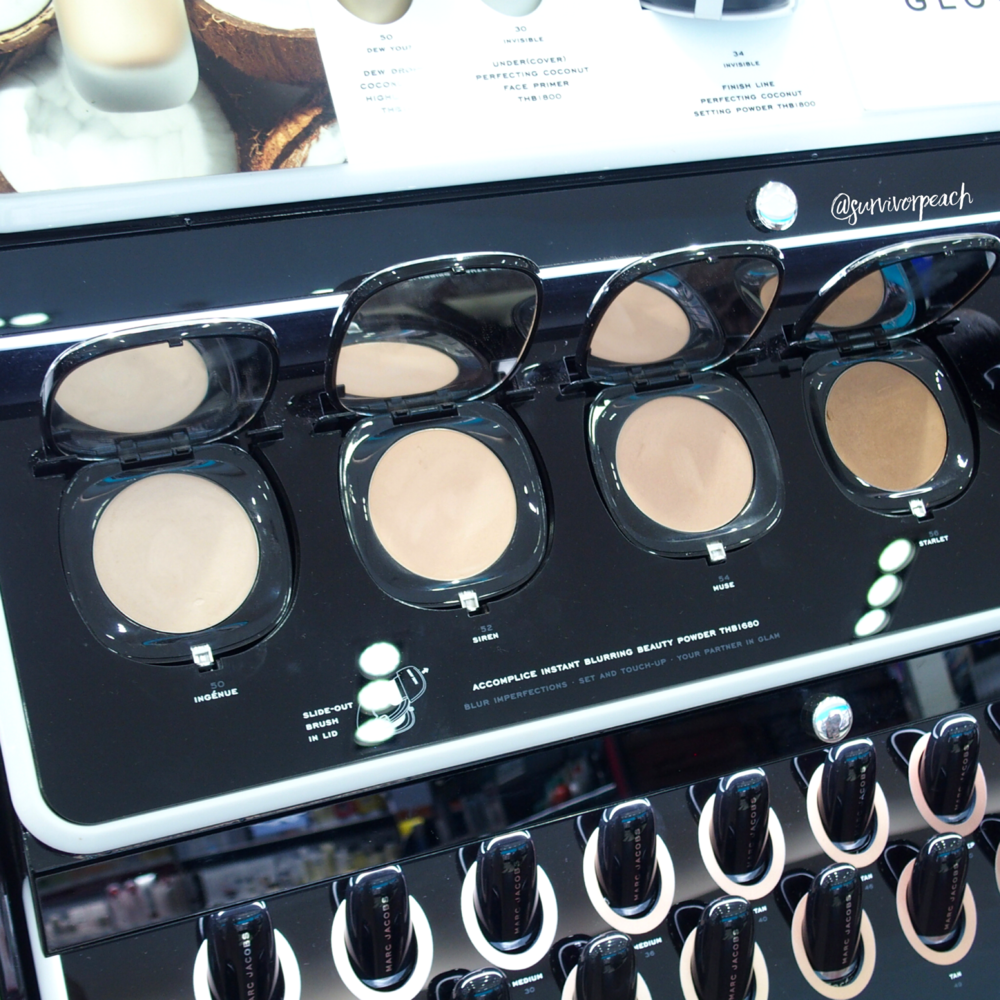 Marc Jacobs Accomplice Instant Blurring Beauty Powder Swatches