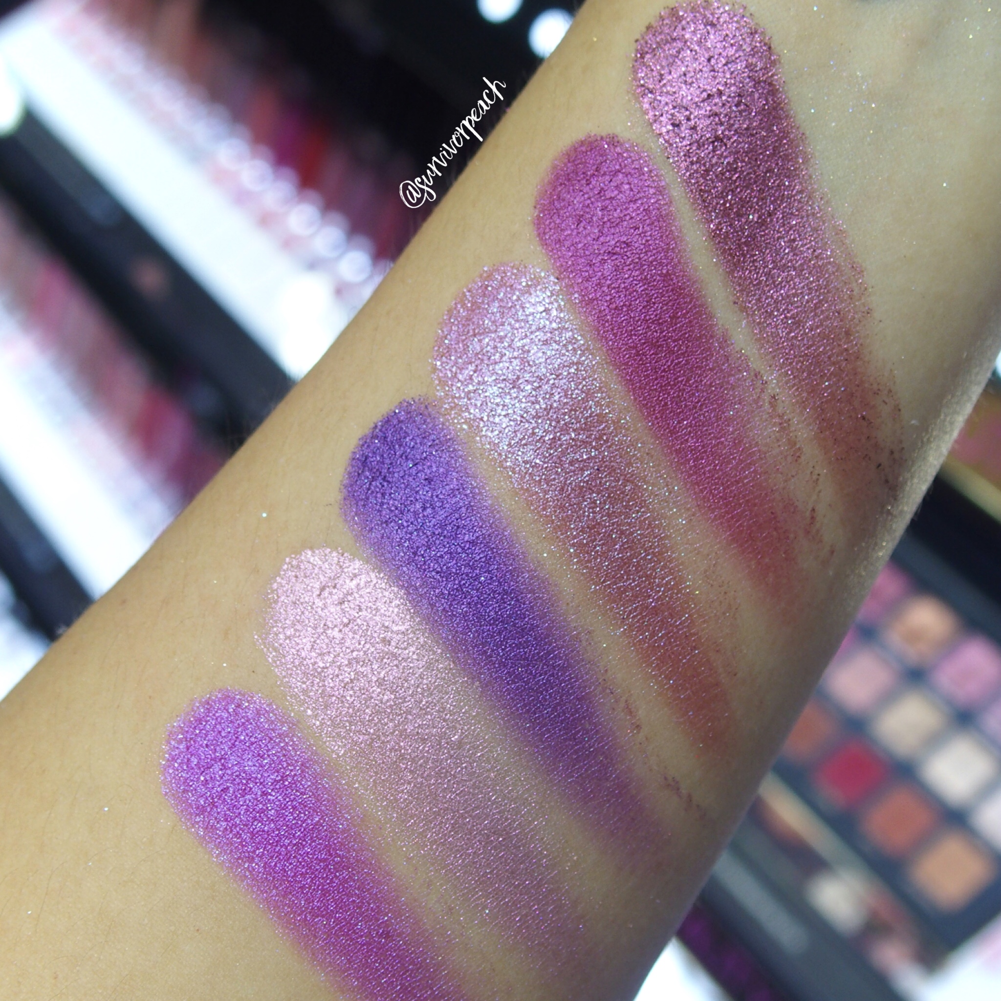 Huda Beauty Obsessions Palette - Amethyst Obsessions swatches