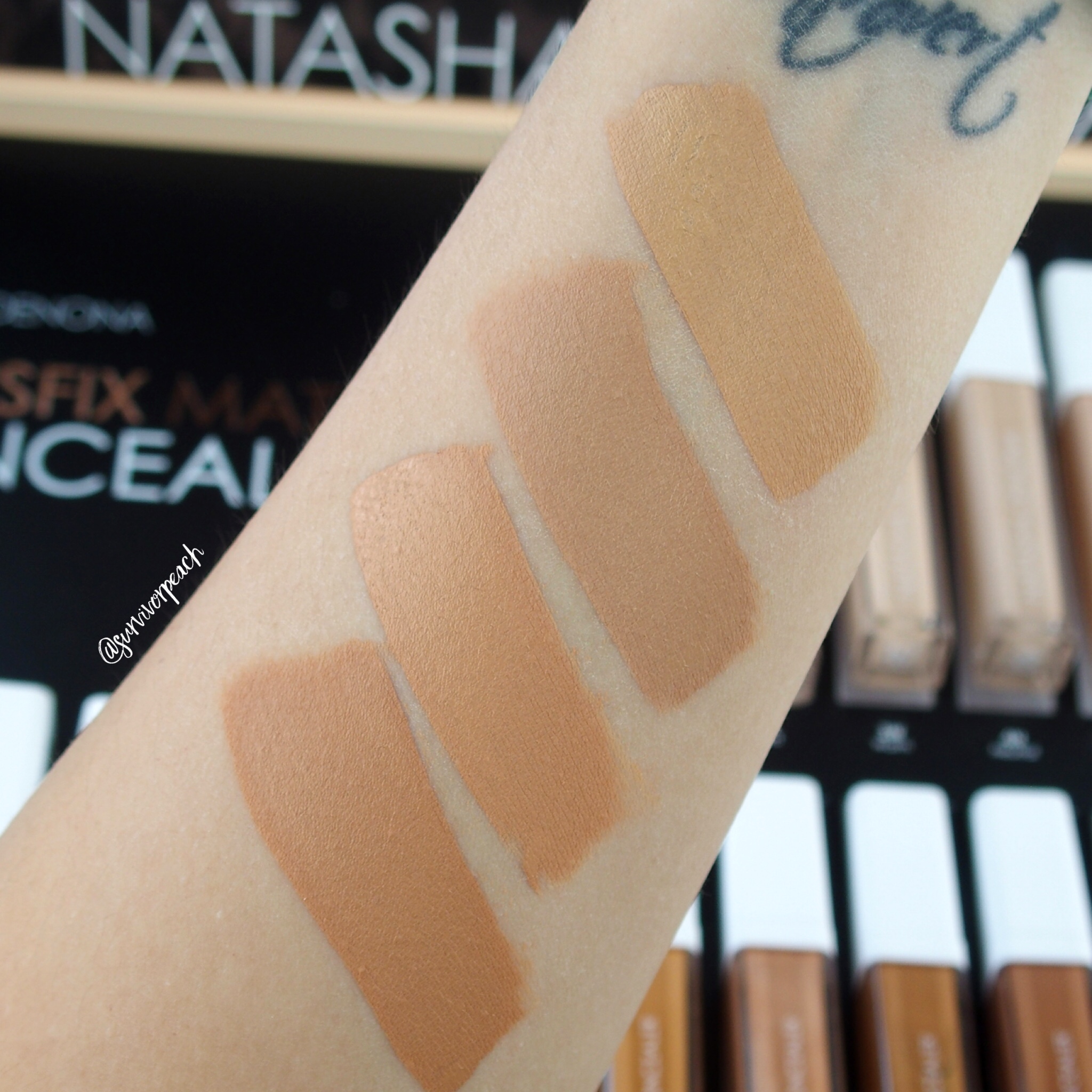 Natasha Denona Transfix Matte Concealer Swatches Survivorpeach hy-glam-concealer-natasha-denona-nuovi-correttori-idratanti