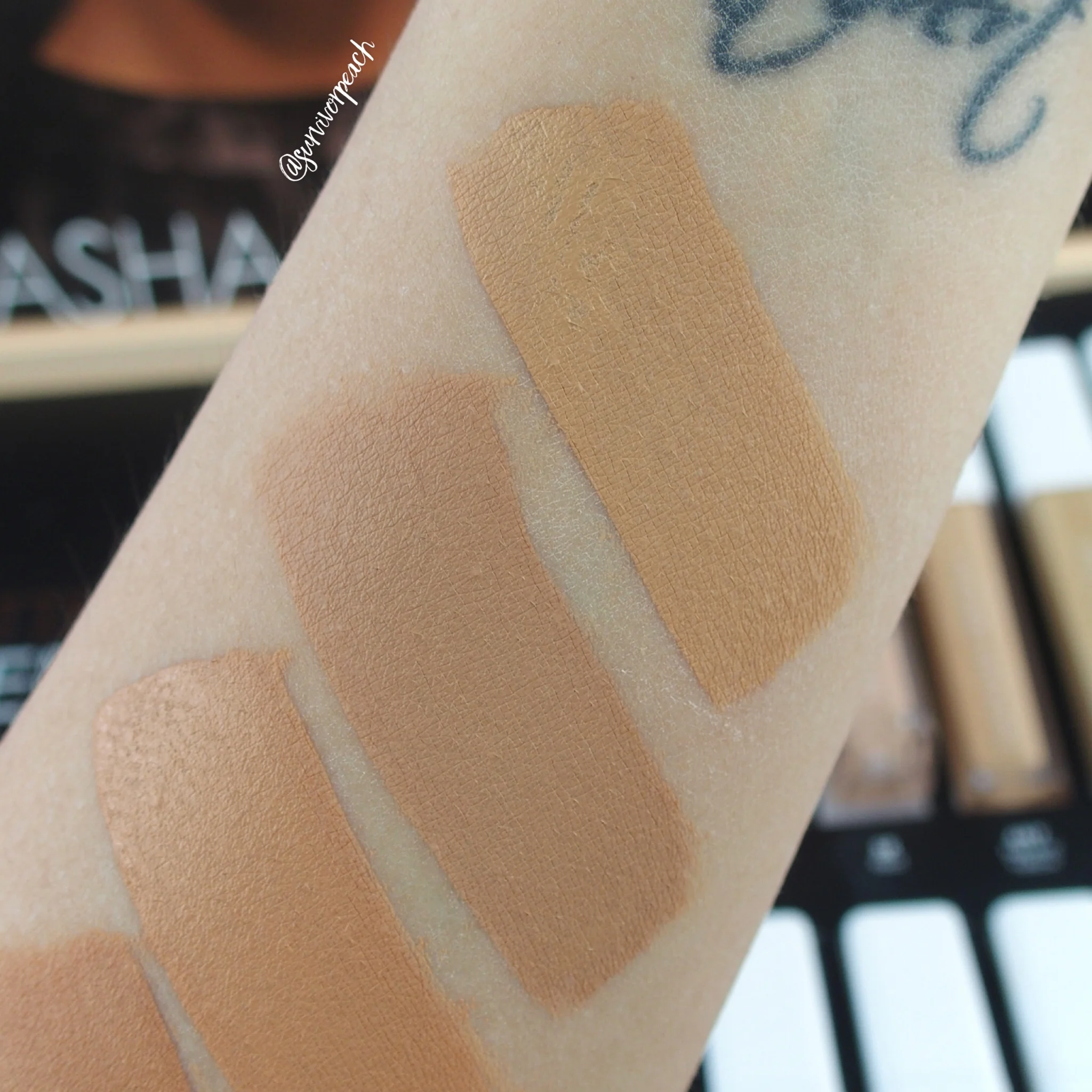 Natasha Denona Transfix Matte Concealer swatches- 9WY Warm Yellow, 10 N Neutral