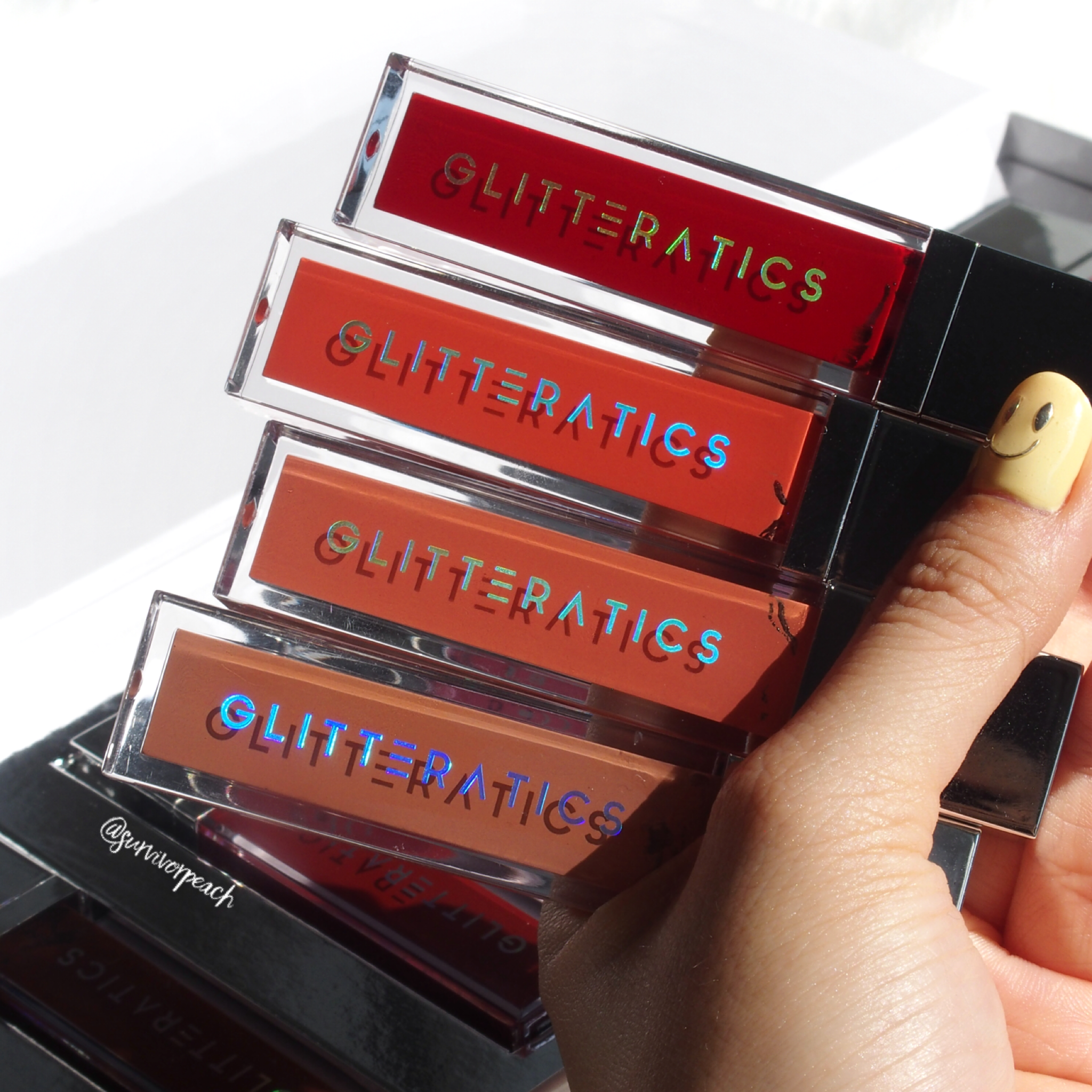 Glitteratics Mattamatic Lip &amp; Cheek Souffle - 01 Hot As F*ck, 02 Peach Yogurt Twist, 03 Back to the Origins, 04 Wear Nothing