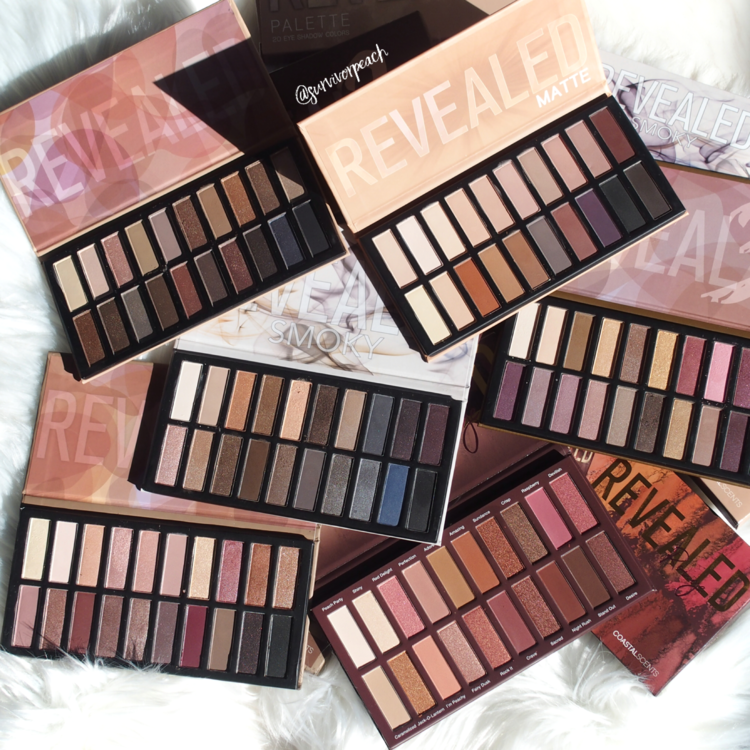 Coastal Scents Eyeshadow Palette: Revealed Matte, Revealed Smoky, Revealed Rouge palette swatches