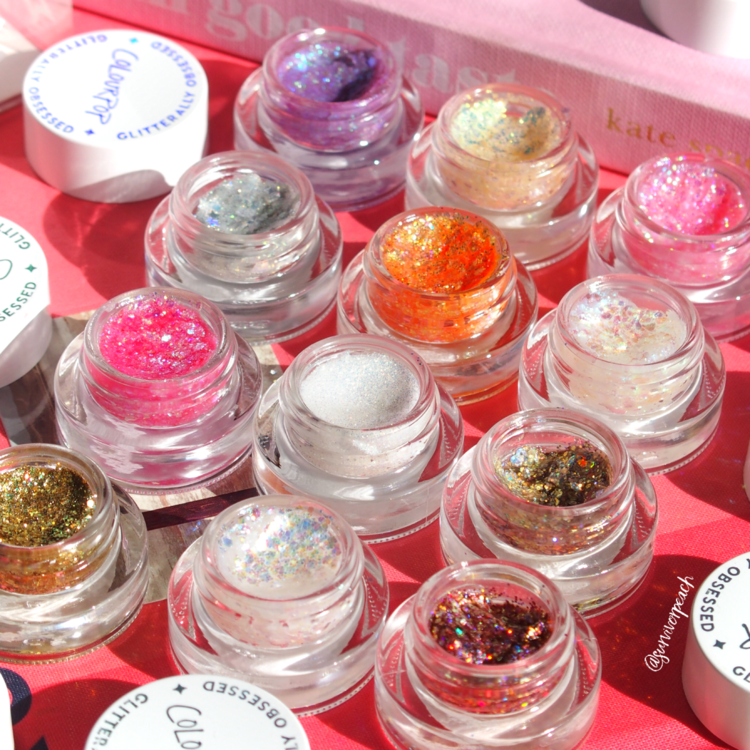 Colourpop feeling euphoric - mini glitter gel vault review and swatches 