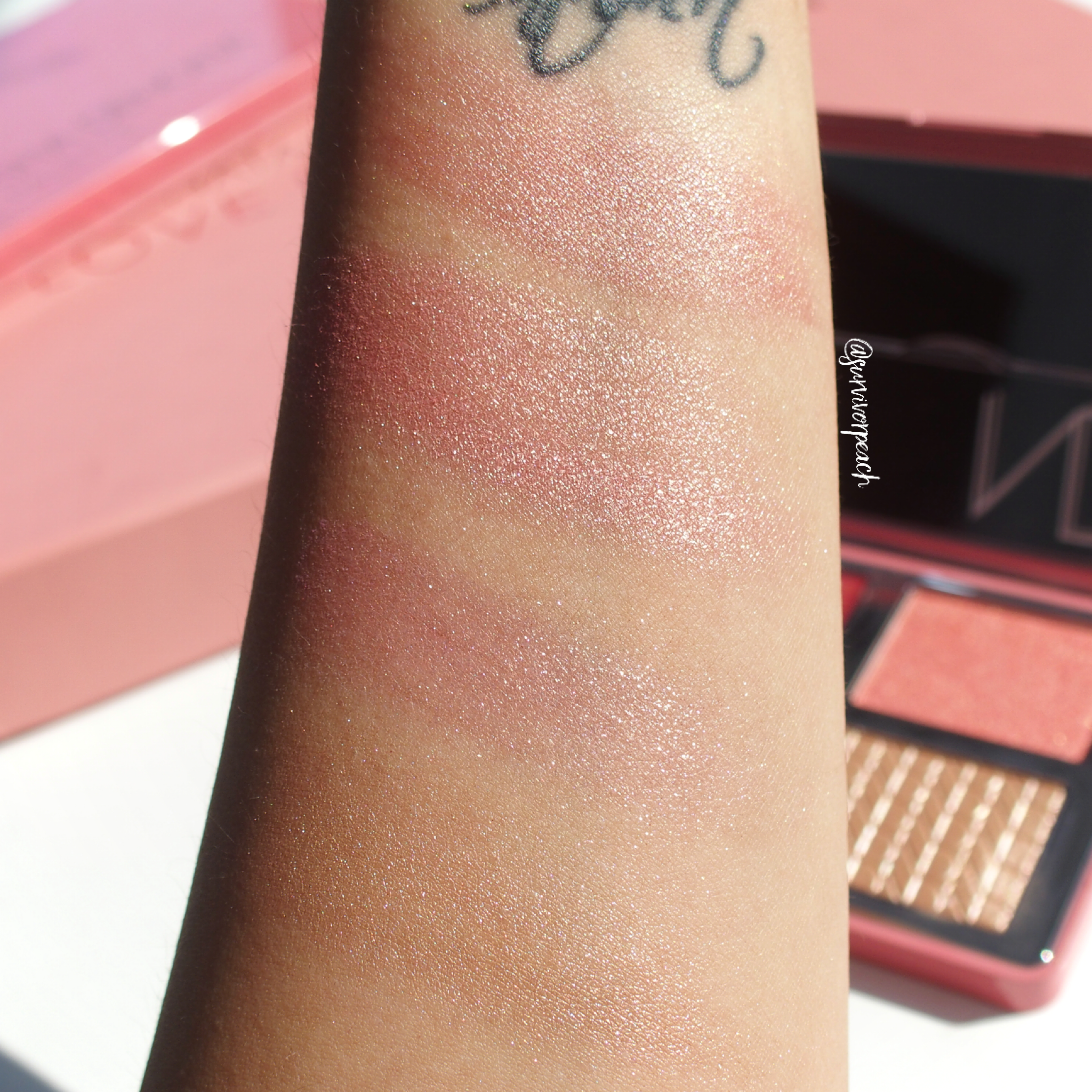 Natasha Denona Love Glow Cheek palette swatches - Blended