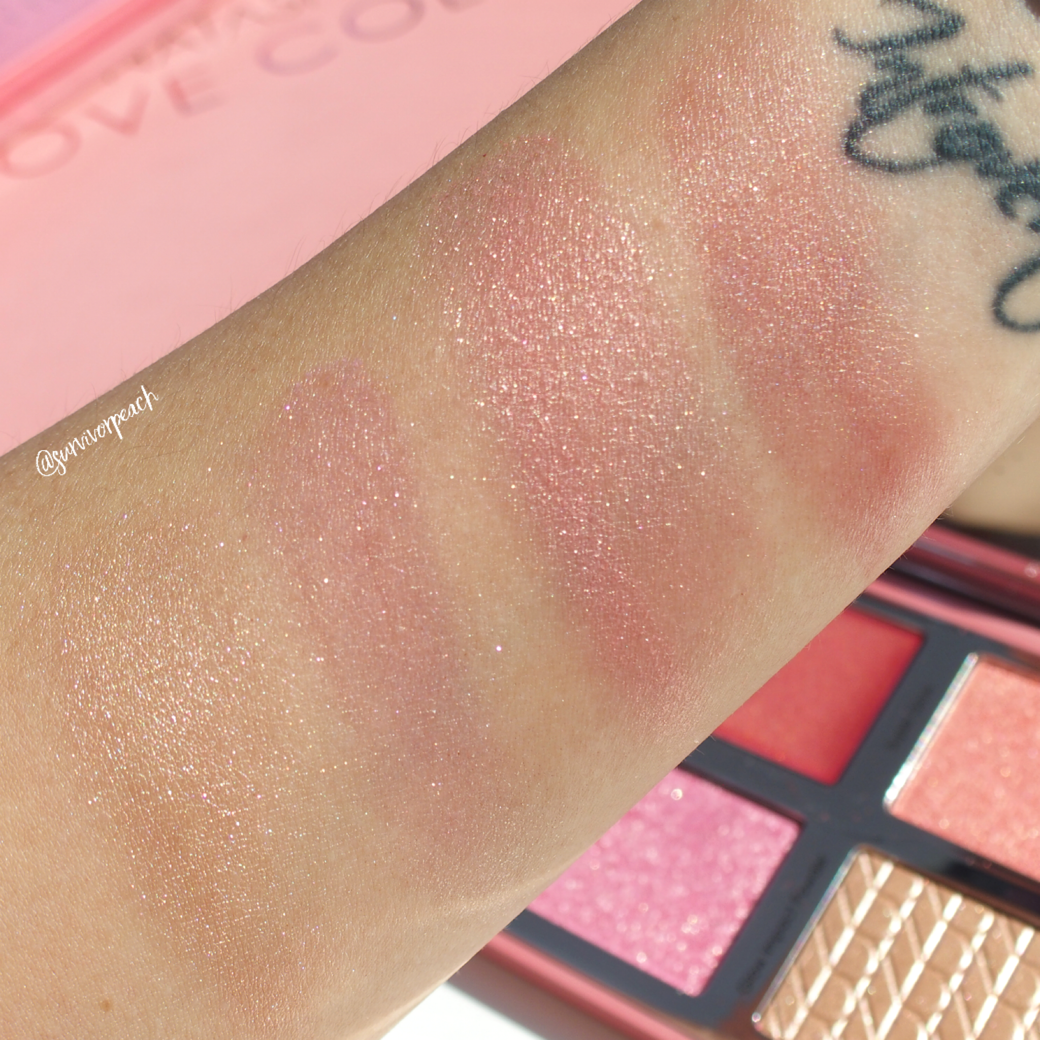 Natasha Denona Love Glow Cheek palette swatches - Blended