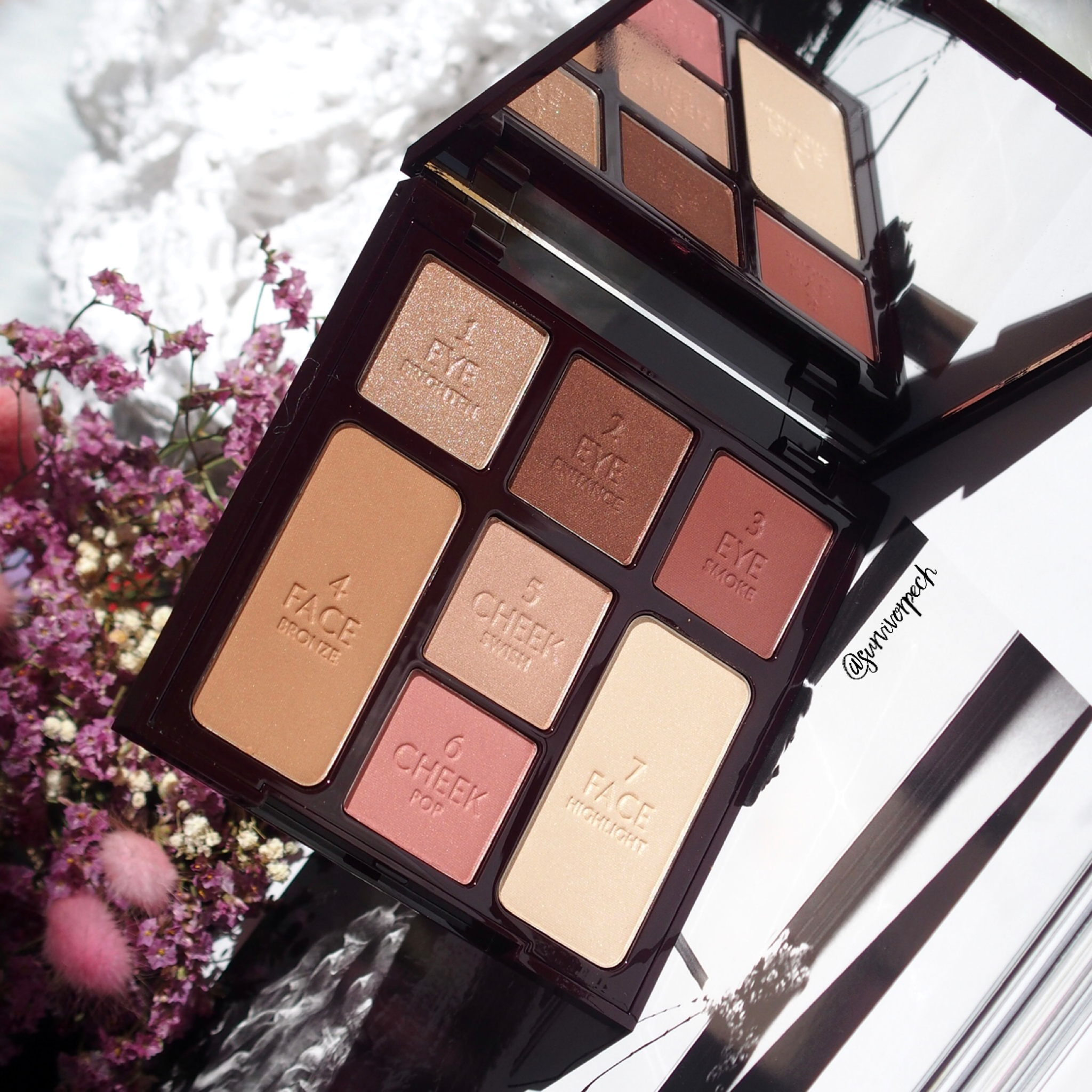Charlotte Tilbury Instant Look In A Palette Review And Swatches Gorgeous Glowing Beauty Stoned Rose Beauty Smokey Eye Beauty Survivorpeach