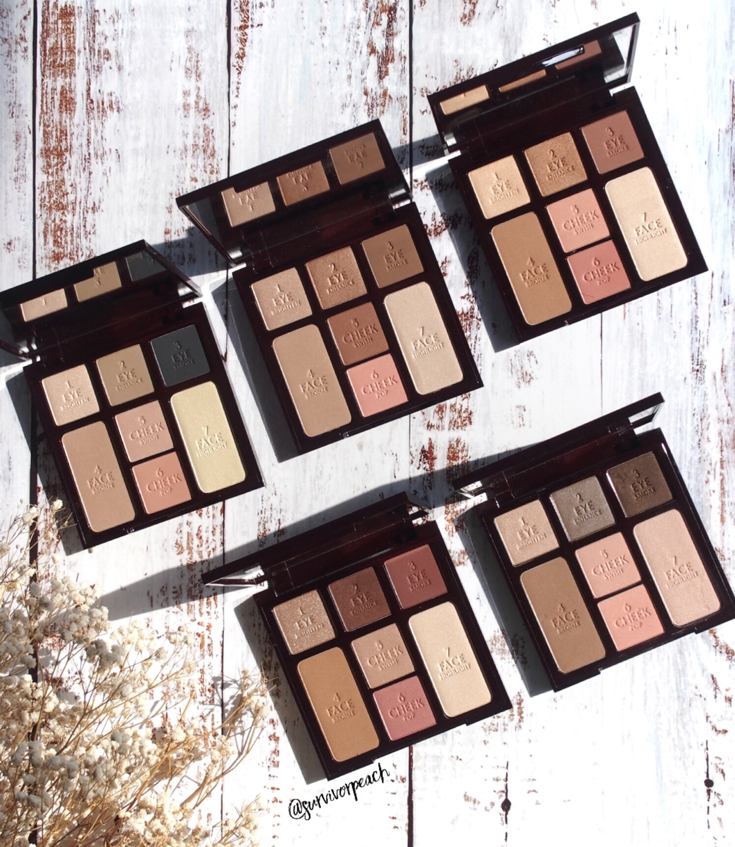 Charlotte Tilbury Instant Look In A Palette Review And Swatches Gorgeous Glowing Beauty Stoned Rose Beauty Smokey Eye Beauty Survivorpeach