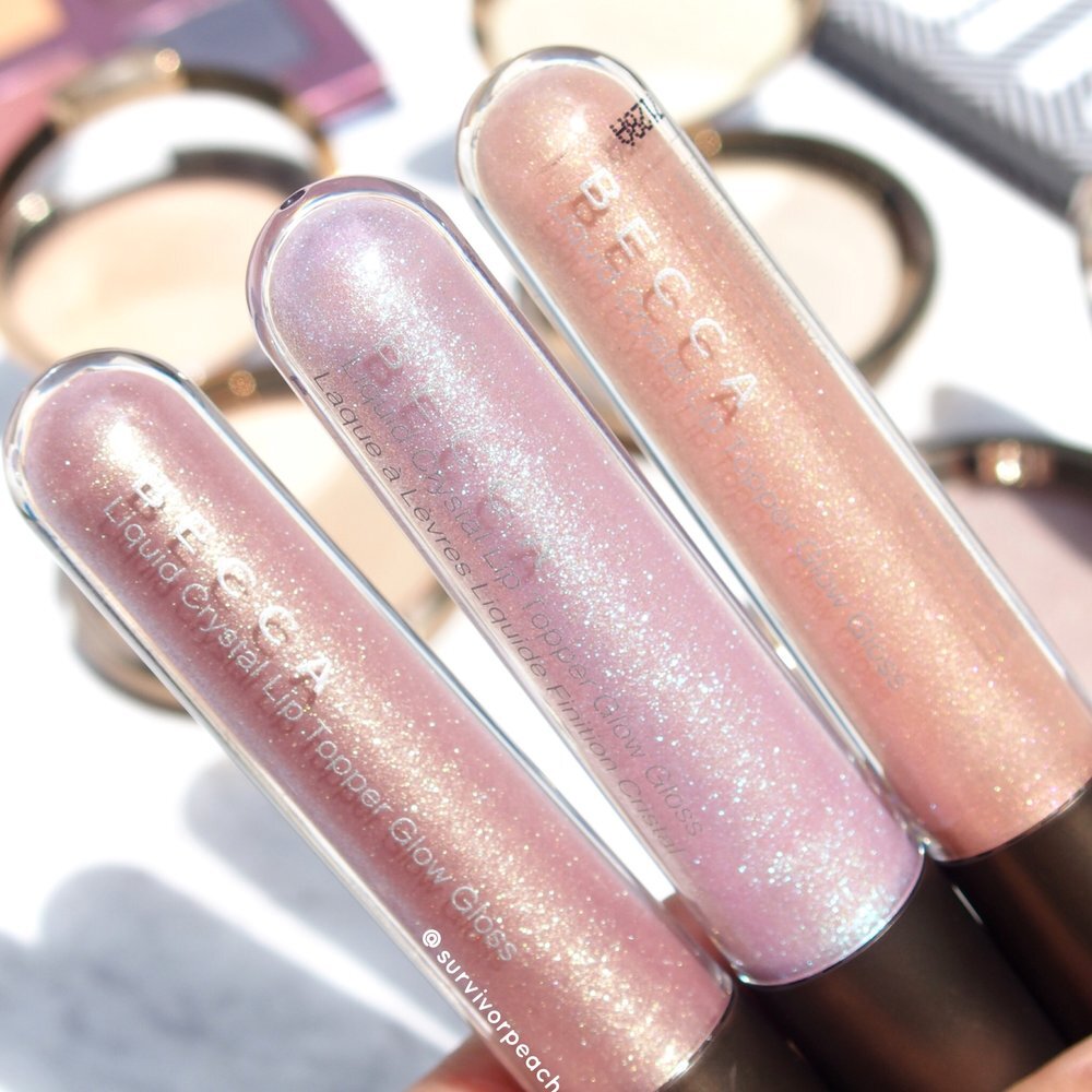 Becca Liquid Crystal Glow Gloss reviews and swatches 