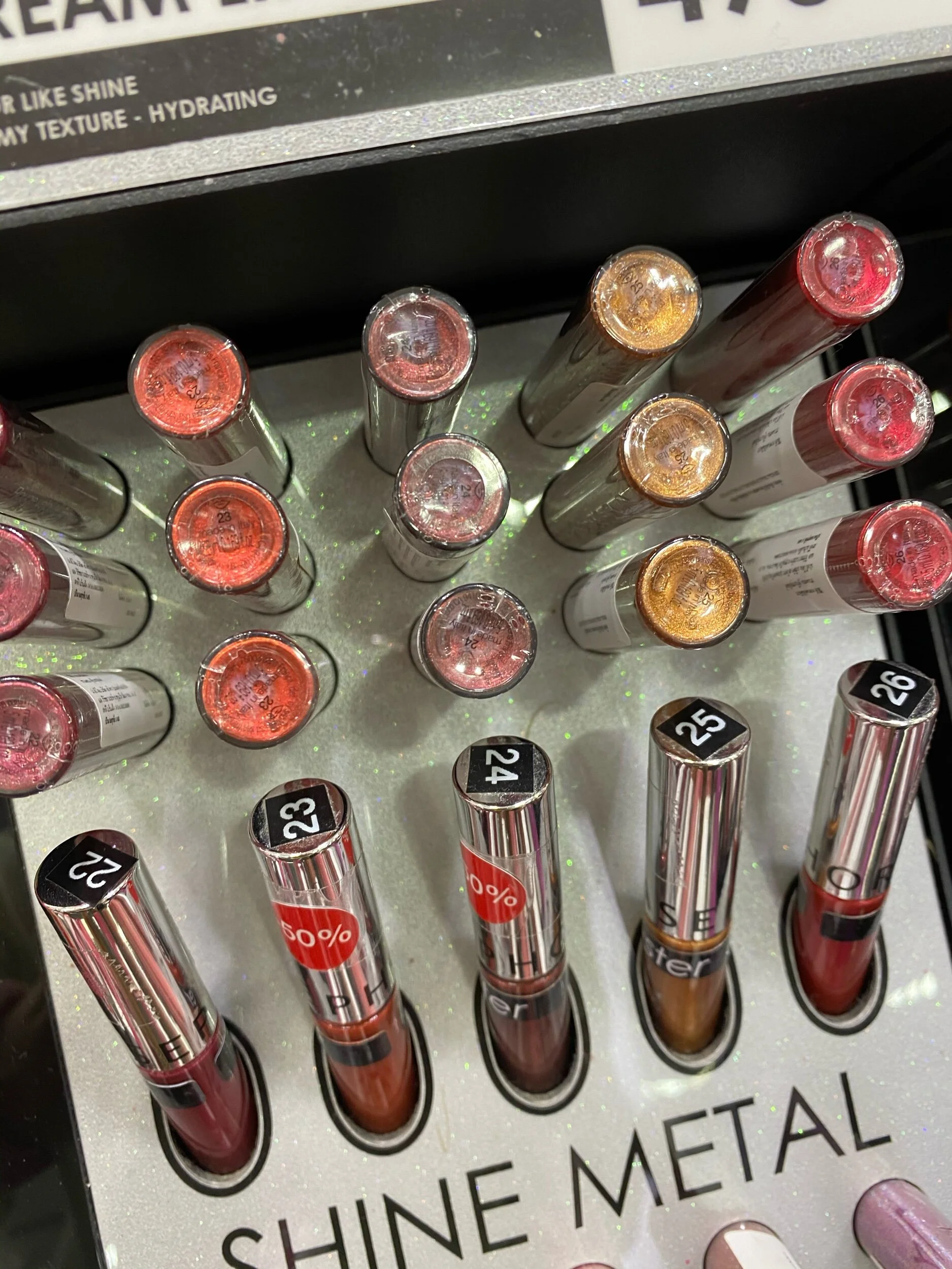 Sephora collection Cream Lip Shine Liquid Lipstick Metals - 22 Sugar Dose, 23 Rocker Copper, 24 Spicy Brownie, 25 Gold Option, 26 Vermillion Fusion