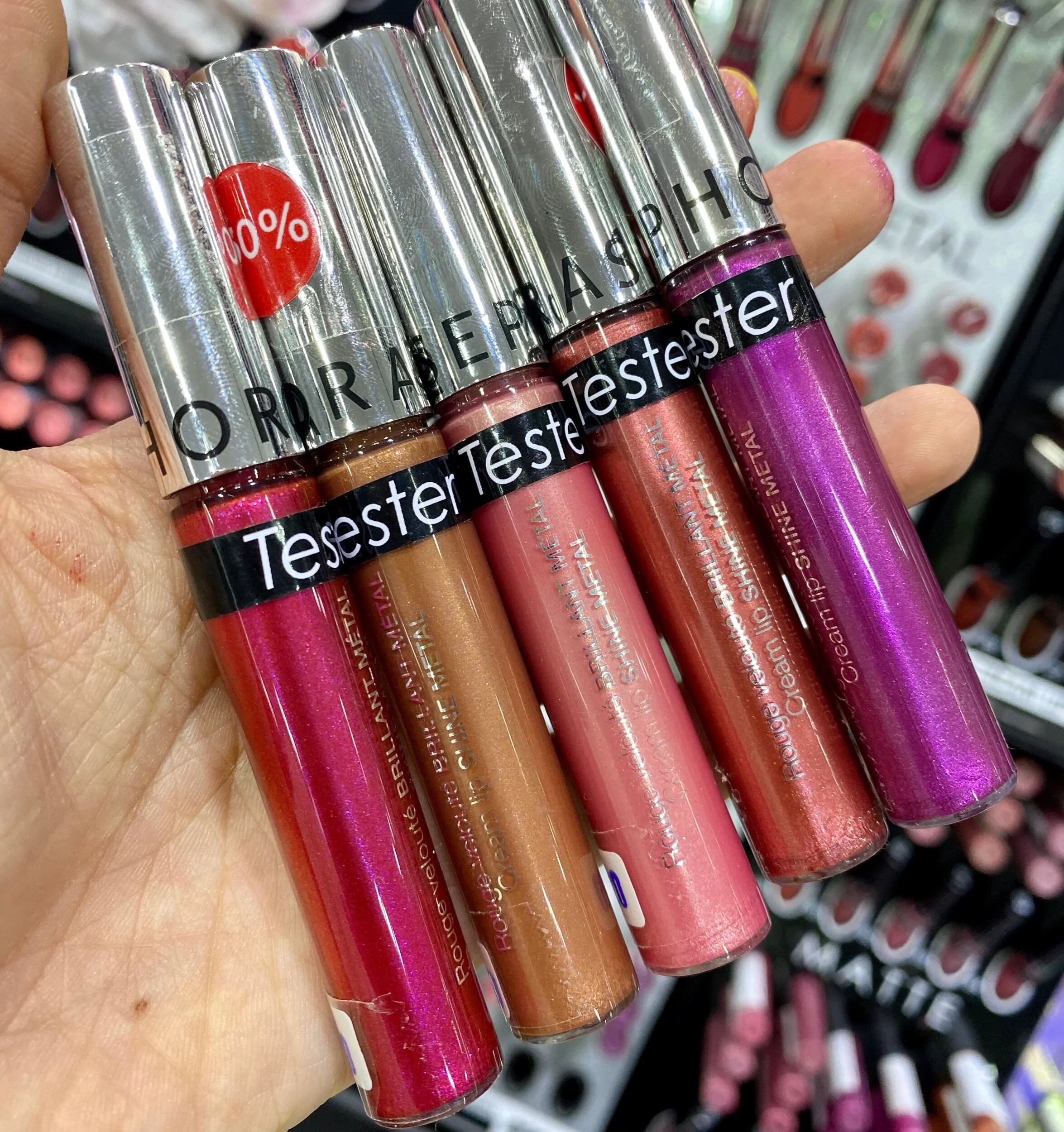 Sephora collection Cream Lip Shine Liquid Lipstick Metals - 27 Fizzy Fuchsia, 28 Mocha Rush, 29 Rebel Ballerina, 30 Frosty Peach, 31 High On Rose