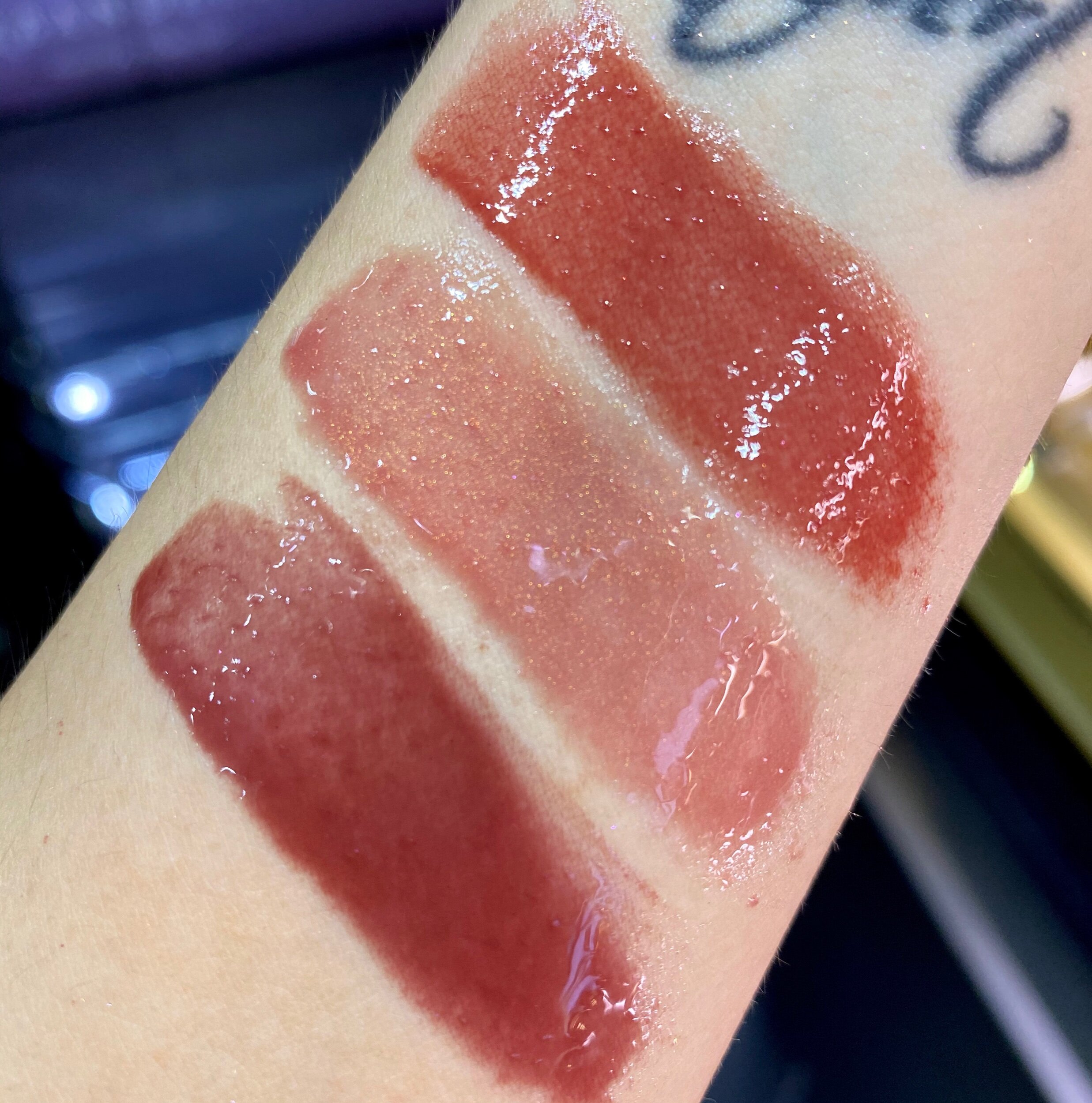 Pat McGrath Labs Lust Gloss Swatches - Flesh 6, Bronze Temptation, Flesh 4