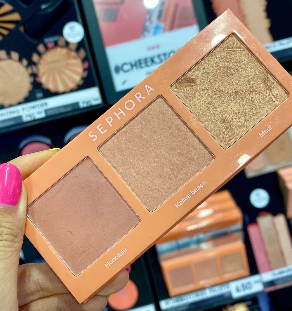 Sephora Collection #cheekstories Time to Surf palette &amp; Vivid Earth Face Palettes Swatches 