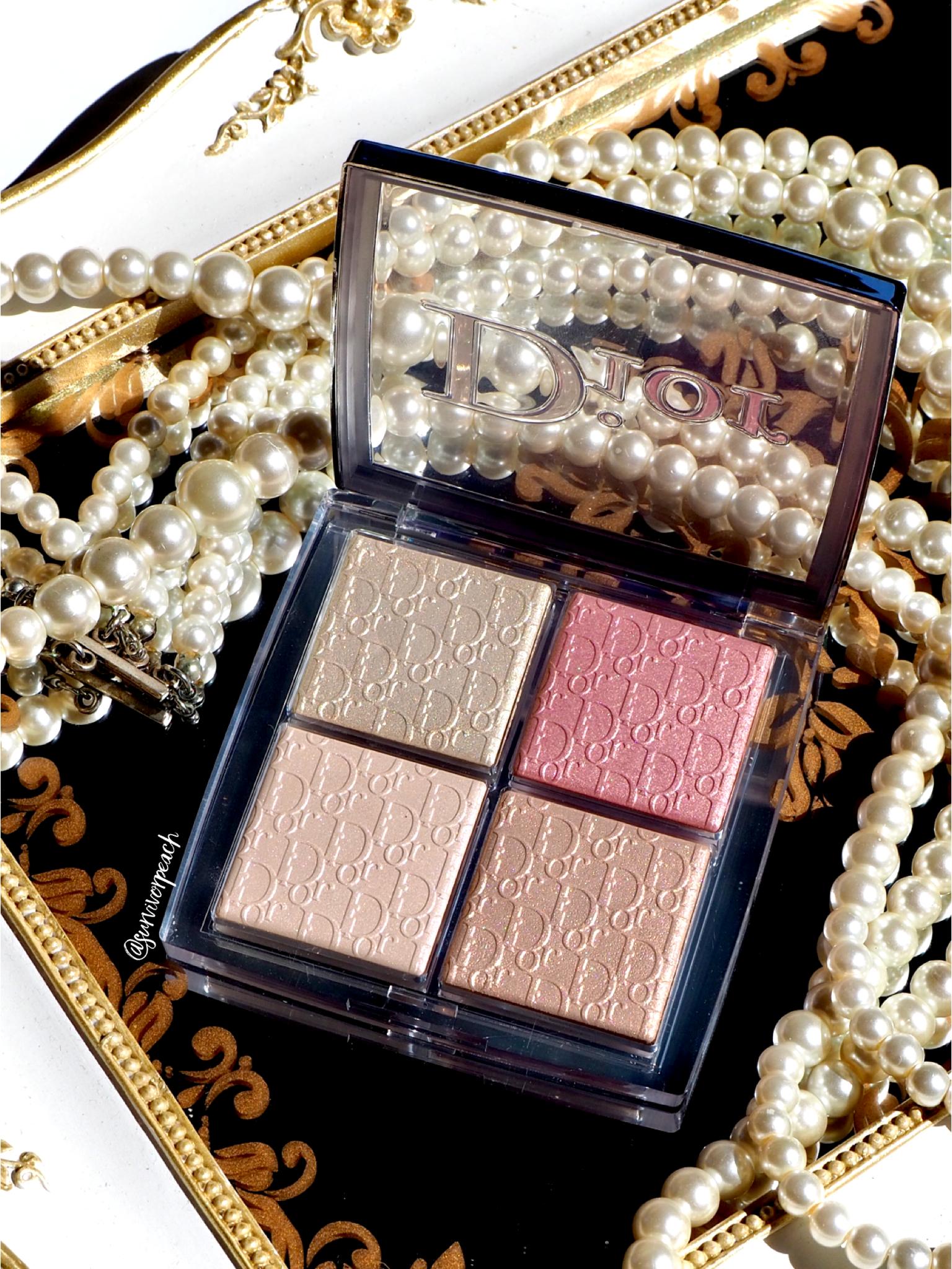Dior Backstage Glow Face Palette Swatches: Rose Gold, Pure Gold, Copper — Survivorpeach