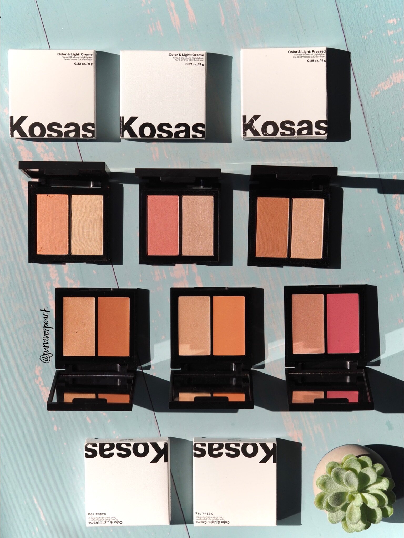 Kosas Cosmetics Color & Light Palette Pressed, Cream Review & Swatches —  Survivorpeach