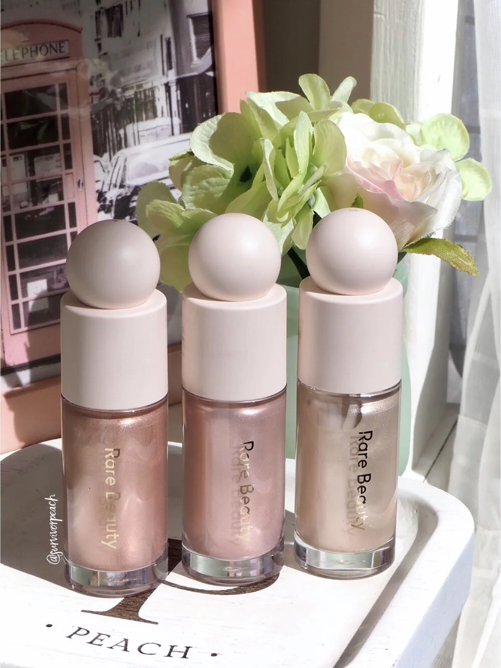 Rare beauty Always An Optimist Illuminating Prime r&amp; Positive Light Liquid Luminizer Review &amp; Swatches