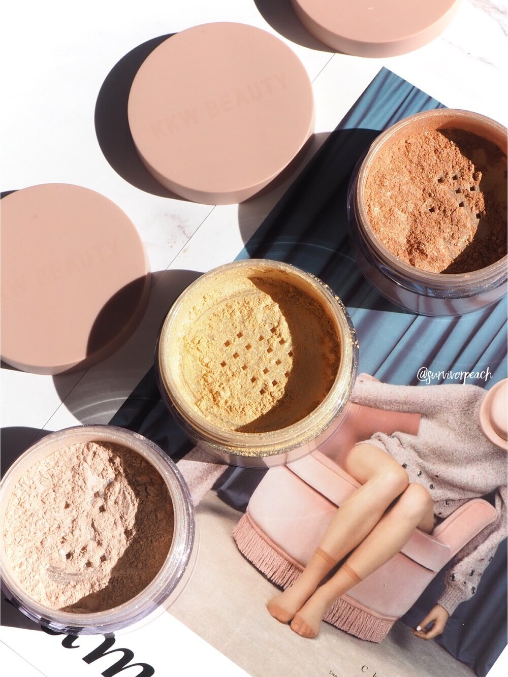 KKW Beauty Loose Shimmer Powder for Face &amp; Body Review &amp; Swatches