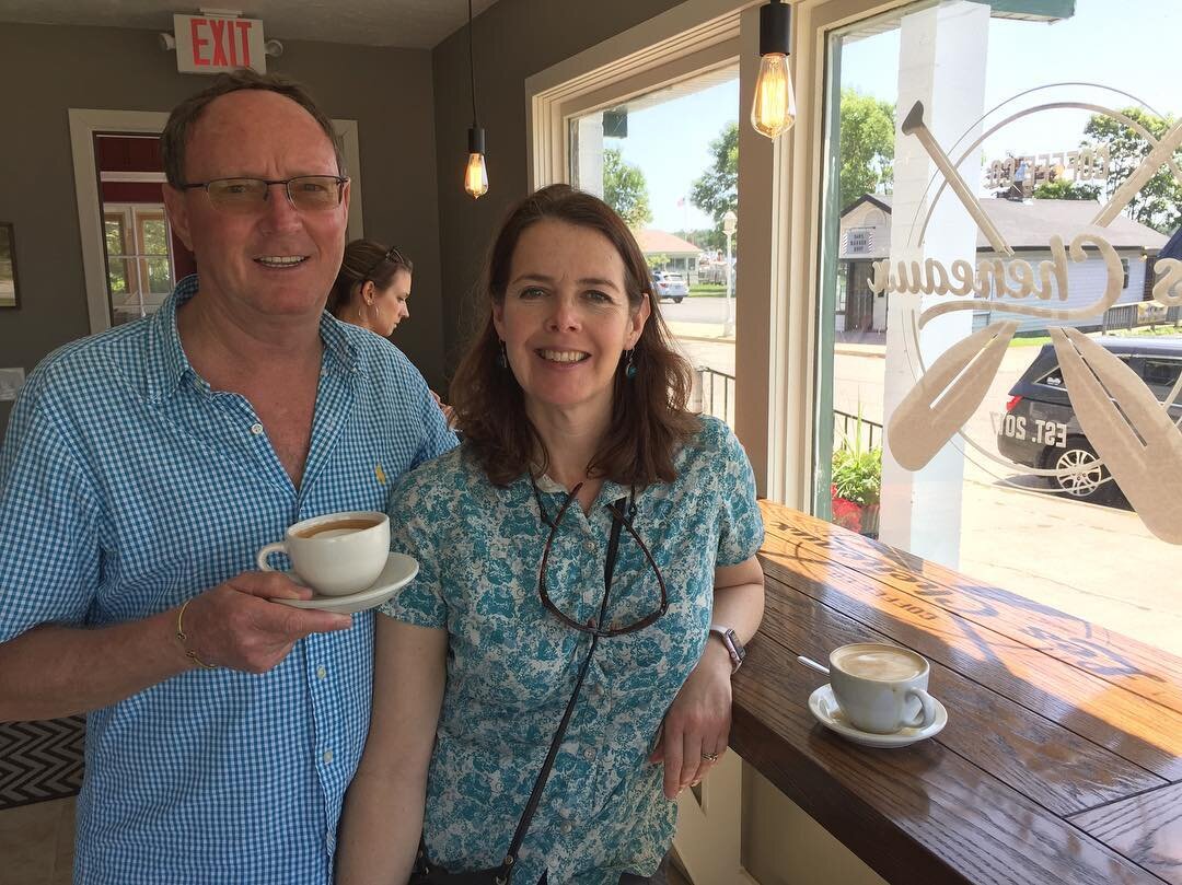 Friends of Mr n Mrs Shmooz in UP Michigan at their fav local  coffee shop. #goodcoffee #michigancoffee #michigancoffeeculture