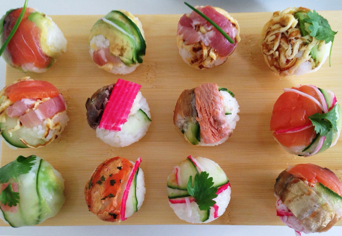 手まり寿司 Temari sushi served at Honey Michikos